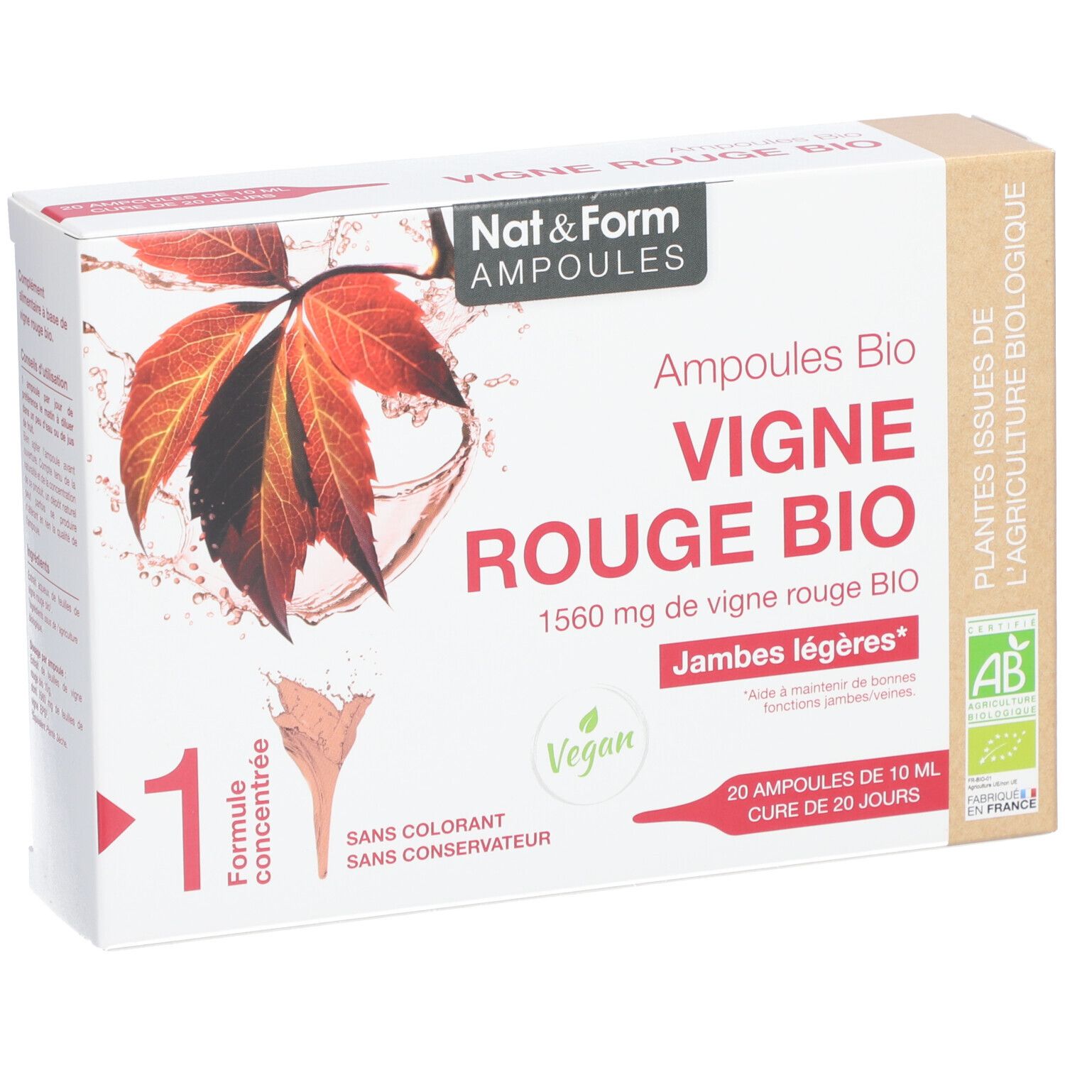 Nat&Form Ampoules Vigne rouge bio