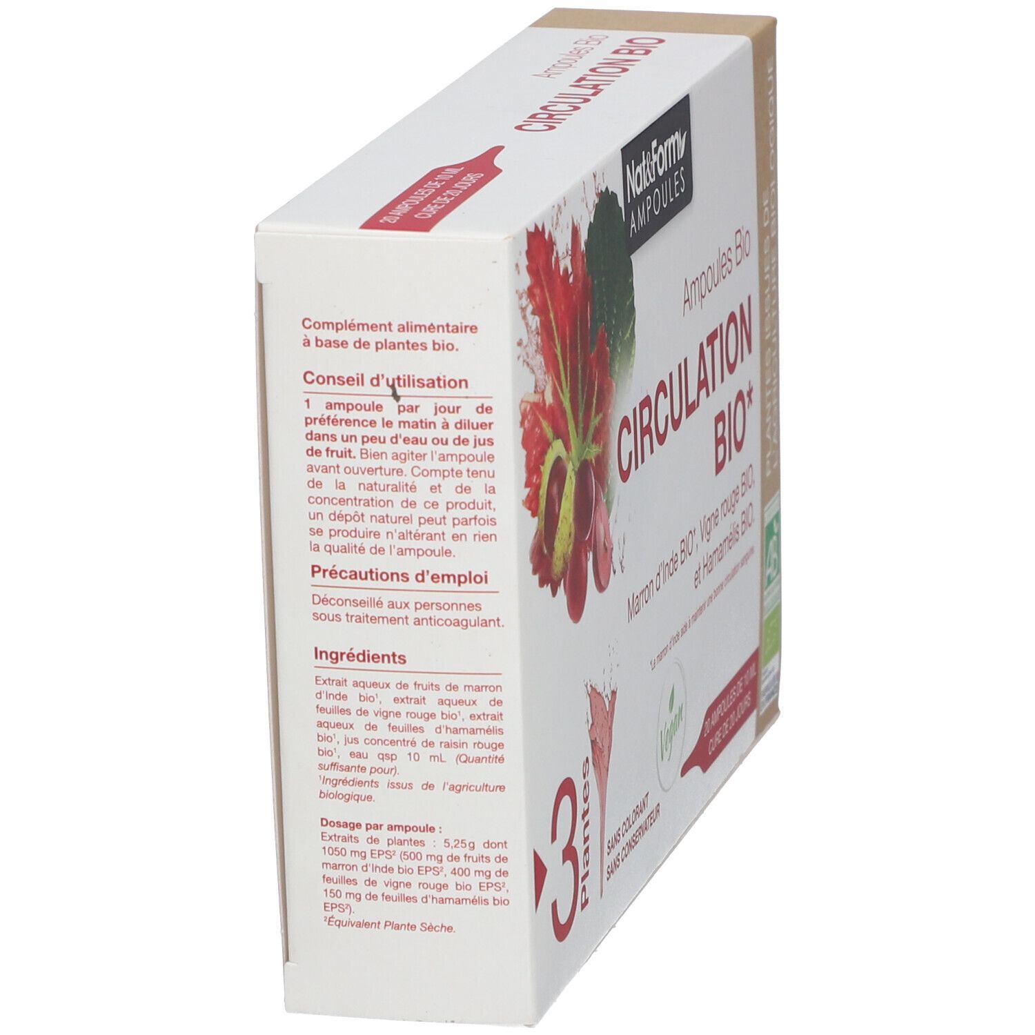 Nat & Form Ampoules Circulation Bio 200 ml Redcare Pharmacie