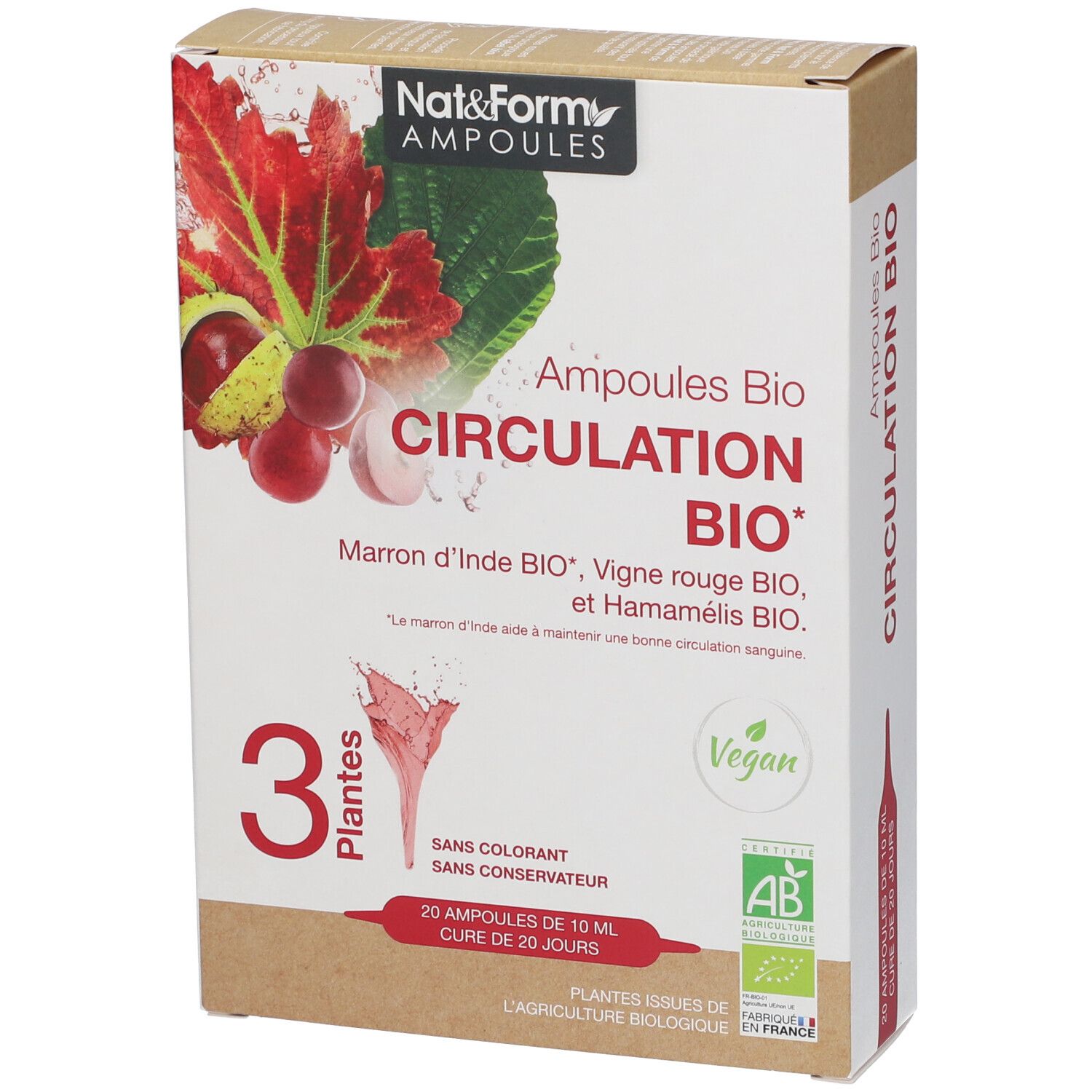Nat & Form Ampoules Circulation Bio 200 ml Redcare Pharmacie