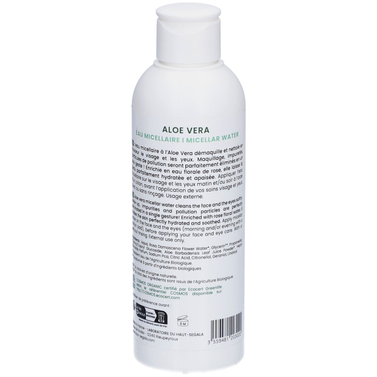 Laboratoire du Haut-Ségala Aloe Vera Eau Micellaire Bio