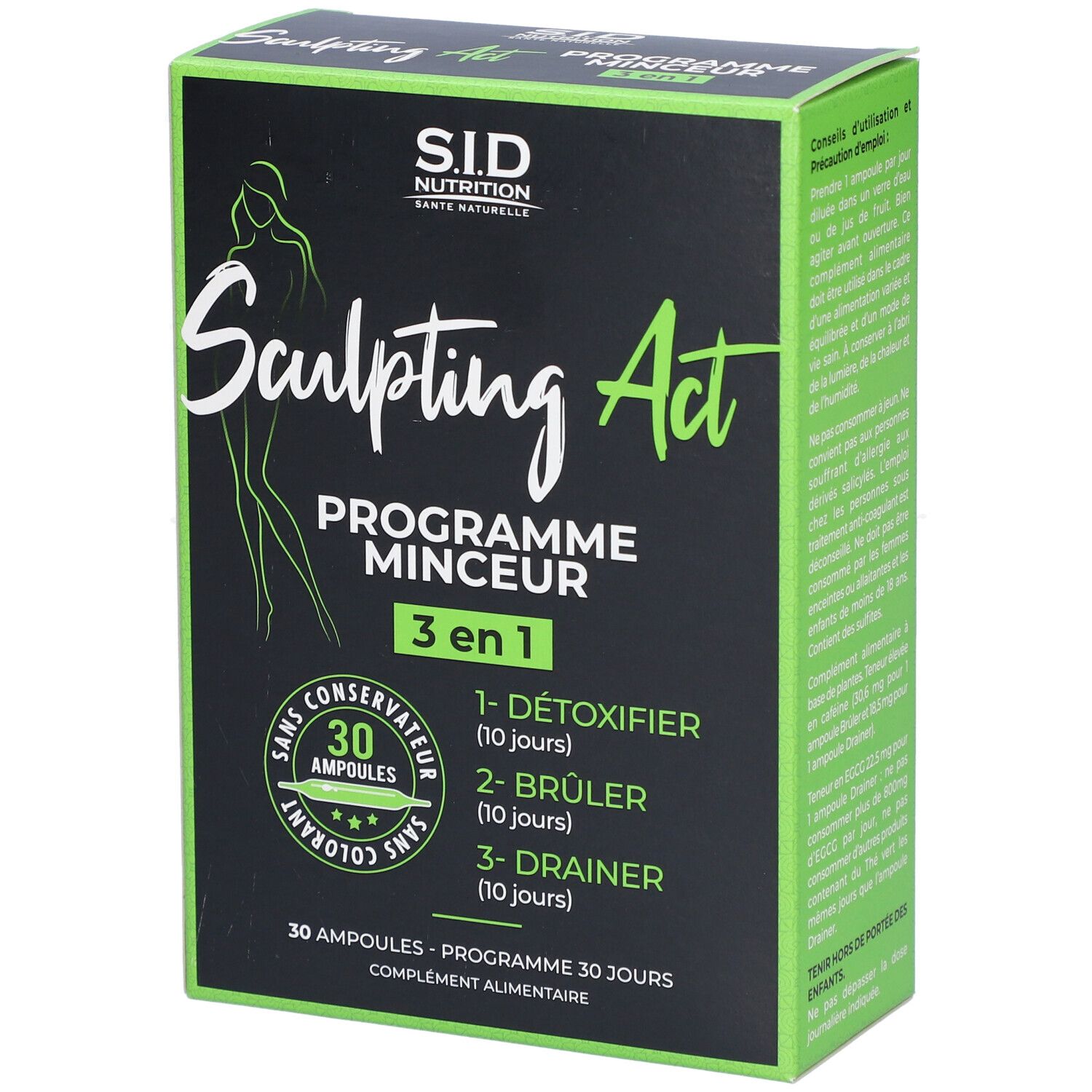 S.I.D Nutrition Sculpting Act Programme Minceur 3 en 1