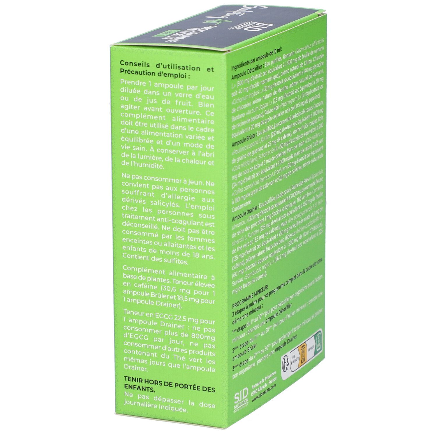 S.I.D Nutrition Sculpting Act Programme Minceur 3 en 1