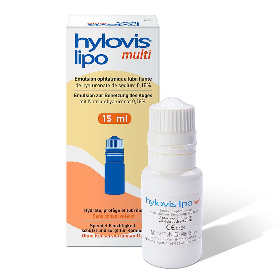 HYLOVIS LIPO MULTI - Emulsion ophtalmique lubrifiante pour instillation oculaire