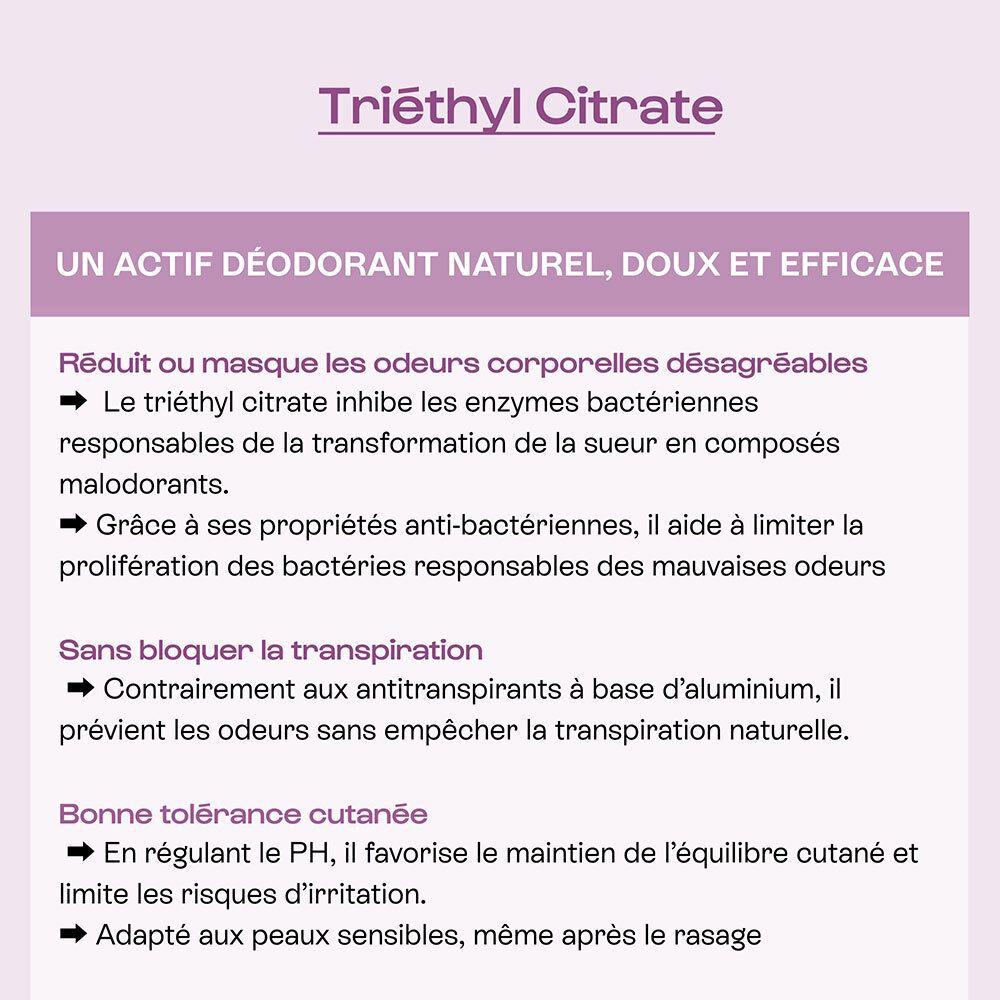 Triéthyl Citrate: ingrédient actif naturel du déodorant OMUM.