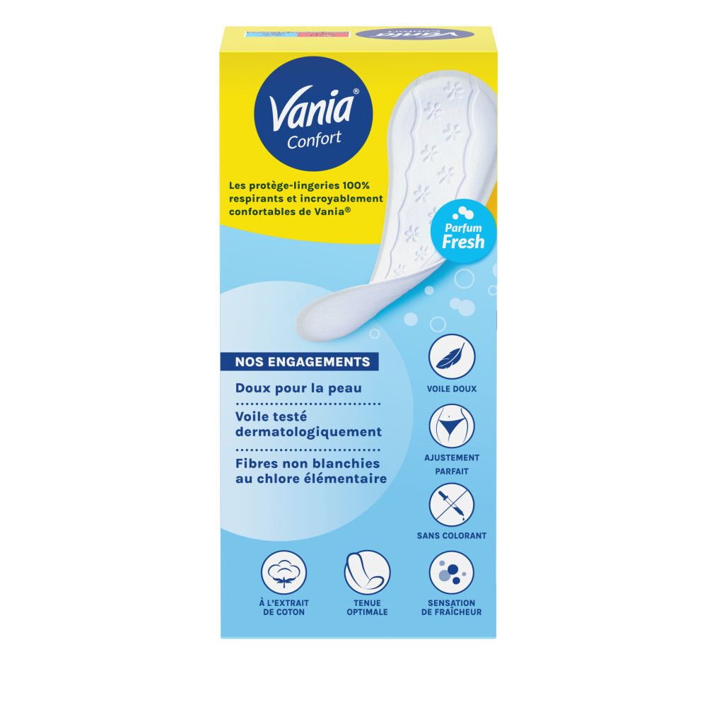 Protections Vania Confort: voile doux, testé dermatologiquement, sans chlore.