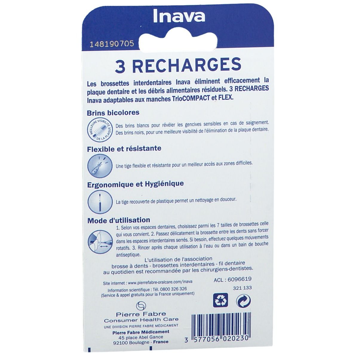 Inava Mono COMPACT Brossettes interdentaires 0,6 mm recharge