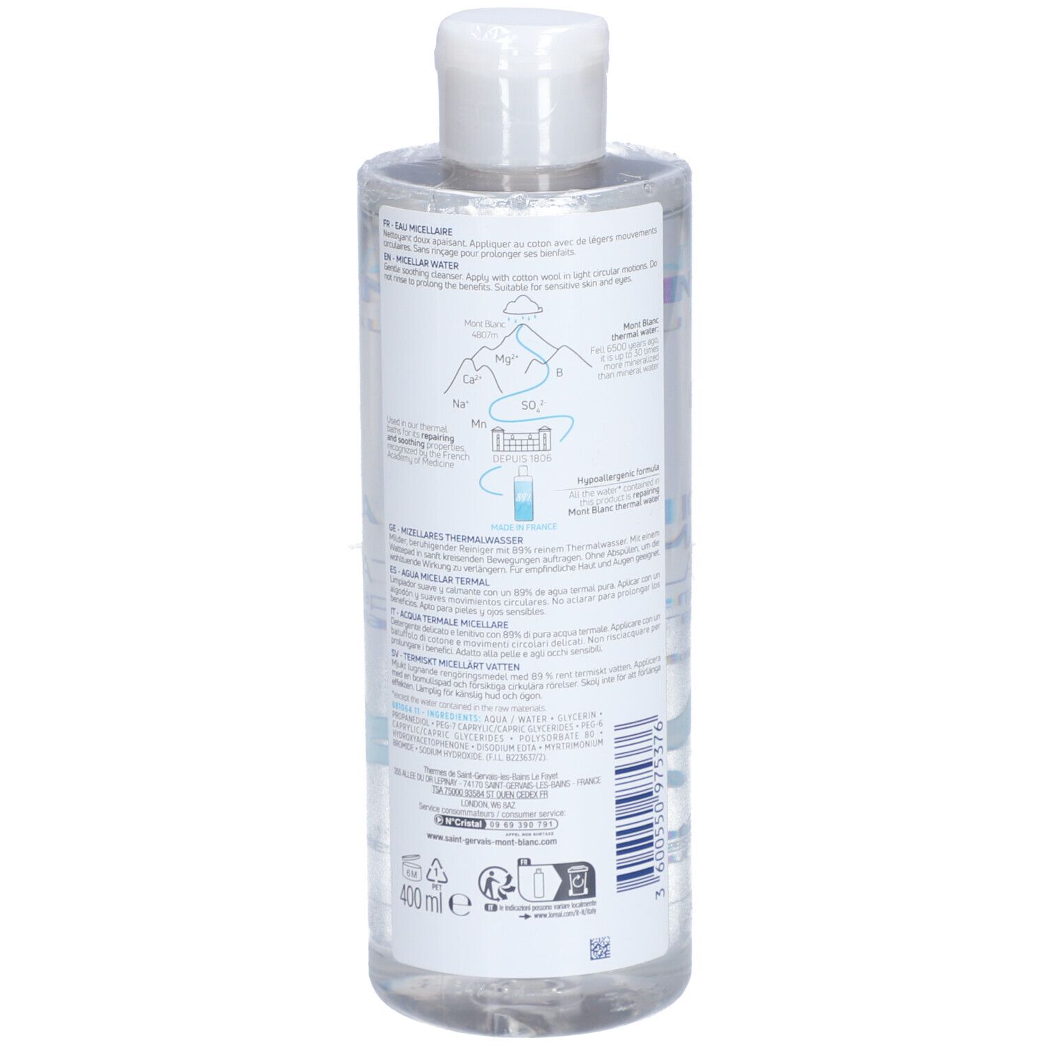 Saint-Gervais MONT BLANC - Eau micellaire thermale 400 ml