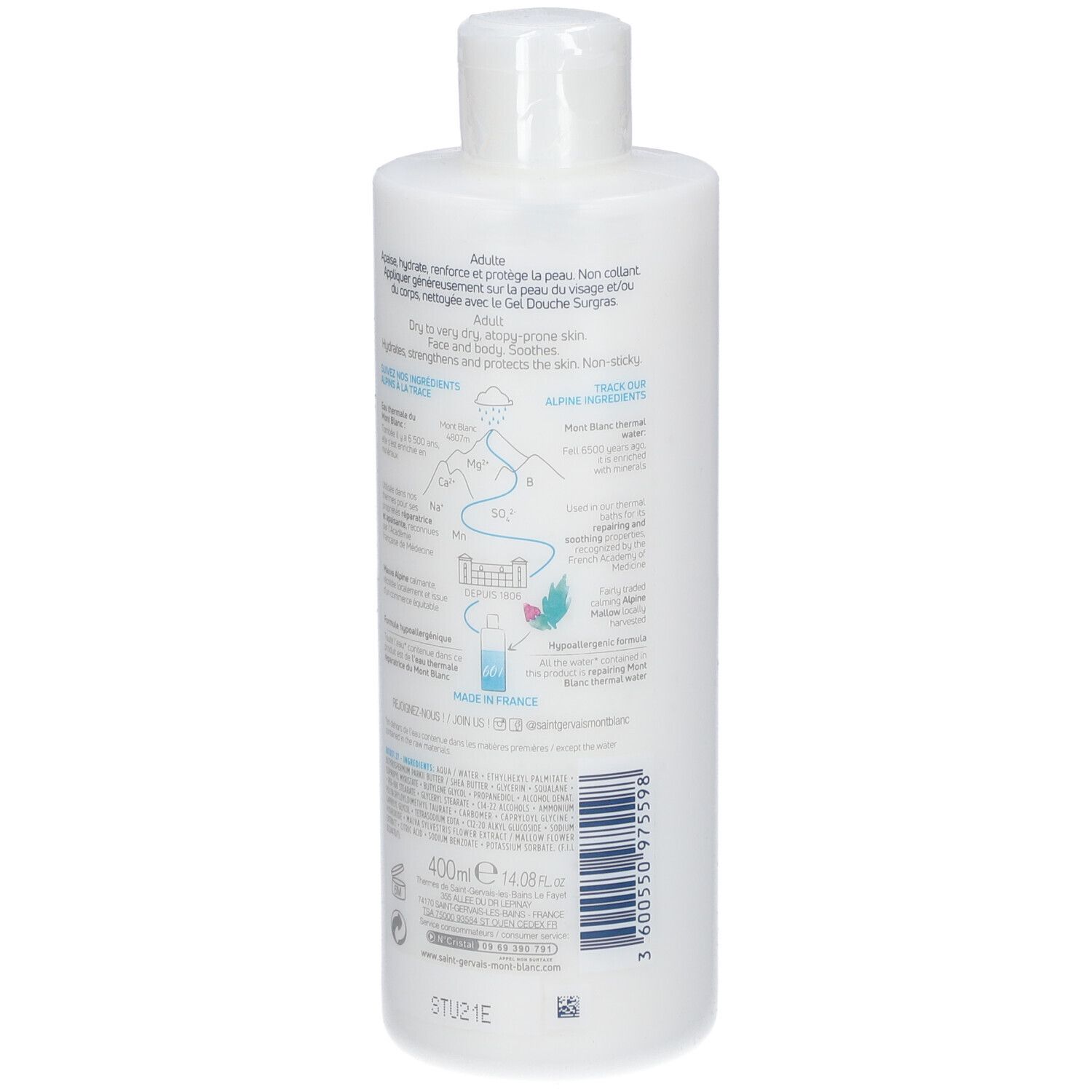 Saint-Gervais MONT BLANC Soin émollient relipidant 400 ml