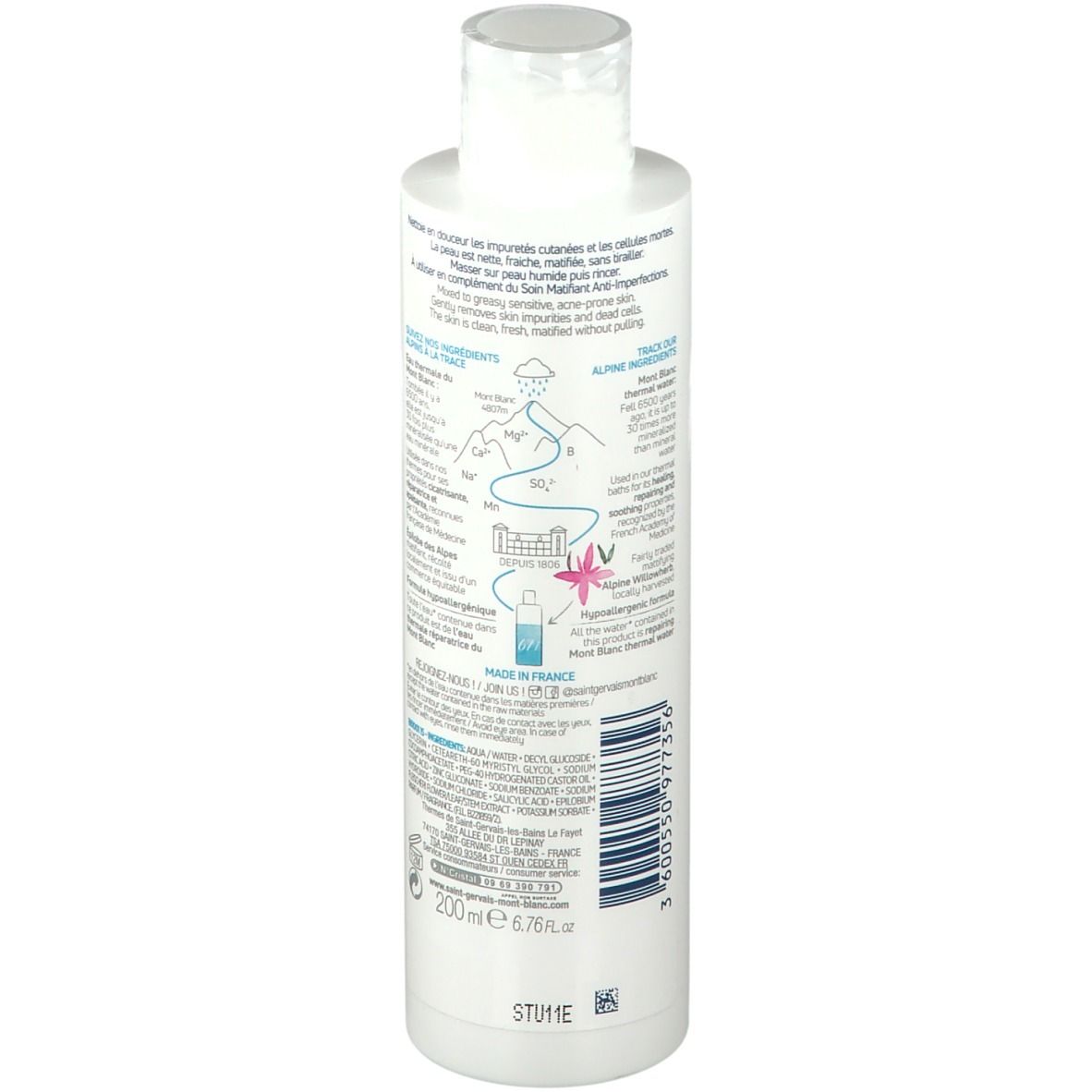 Saint-Gervais MONT BLANC Gel purifiant nettoyant 200 ml