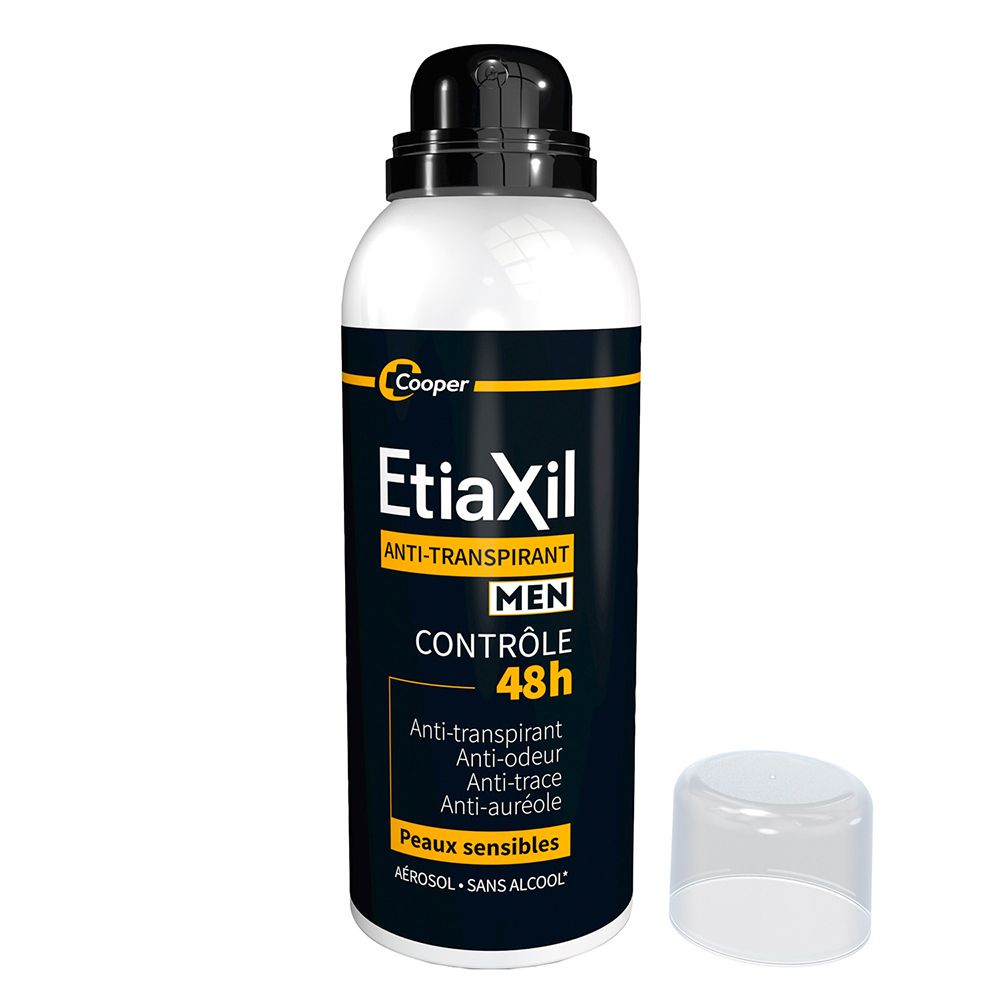 ETIAXIL - Déodorant Anti-transpirant - HOMME - Transpiration Modérée - Aisselles - Contrôle 48h - Aérosol