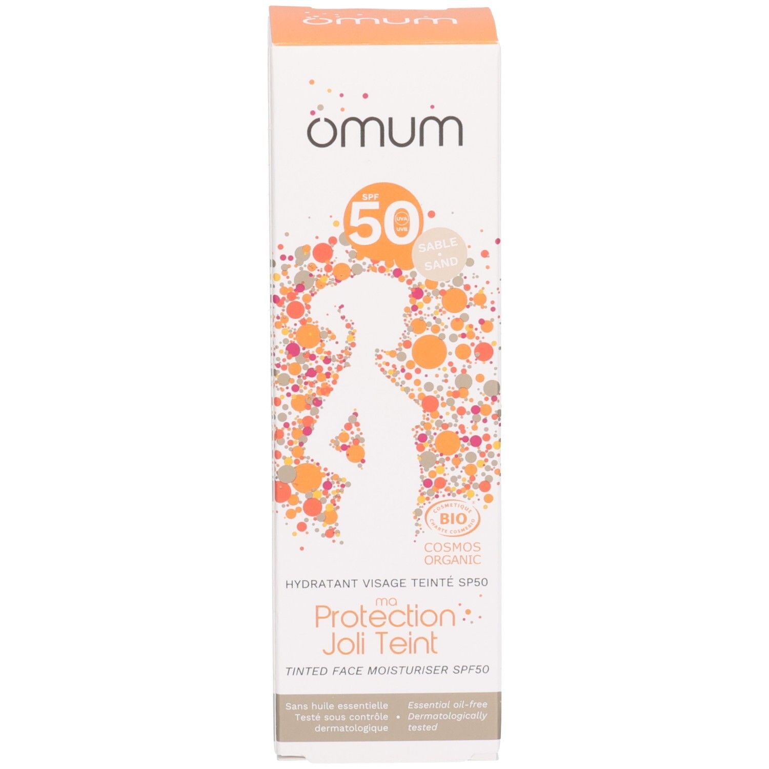 Crème solaire OMUM SPF 50, boîte.