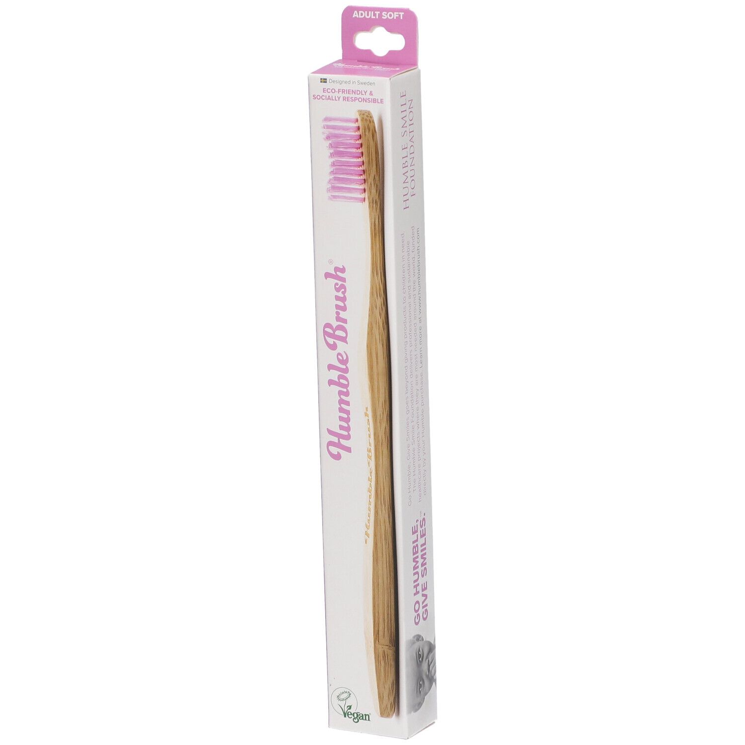 The Humble Co. Humble Brush® Brosse à dents en Bambou Adulte Soft Rose
