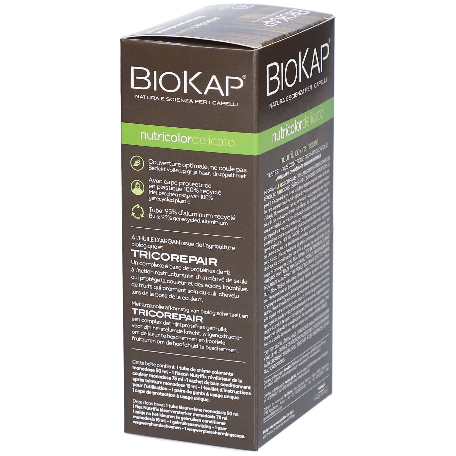 BIOKAP Nutricolor Delicato, boîte avec texte et informations sur le produit.
