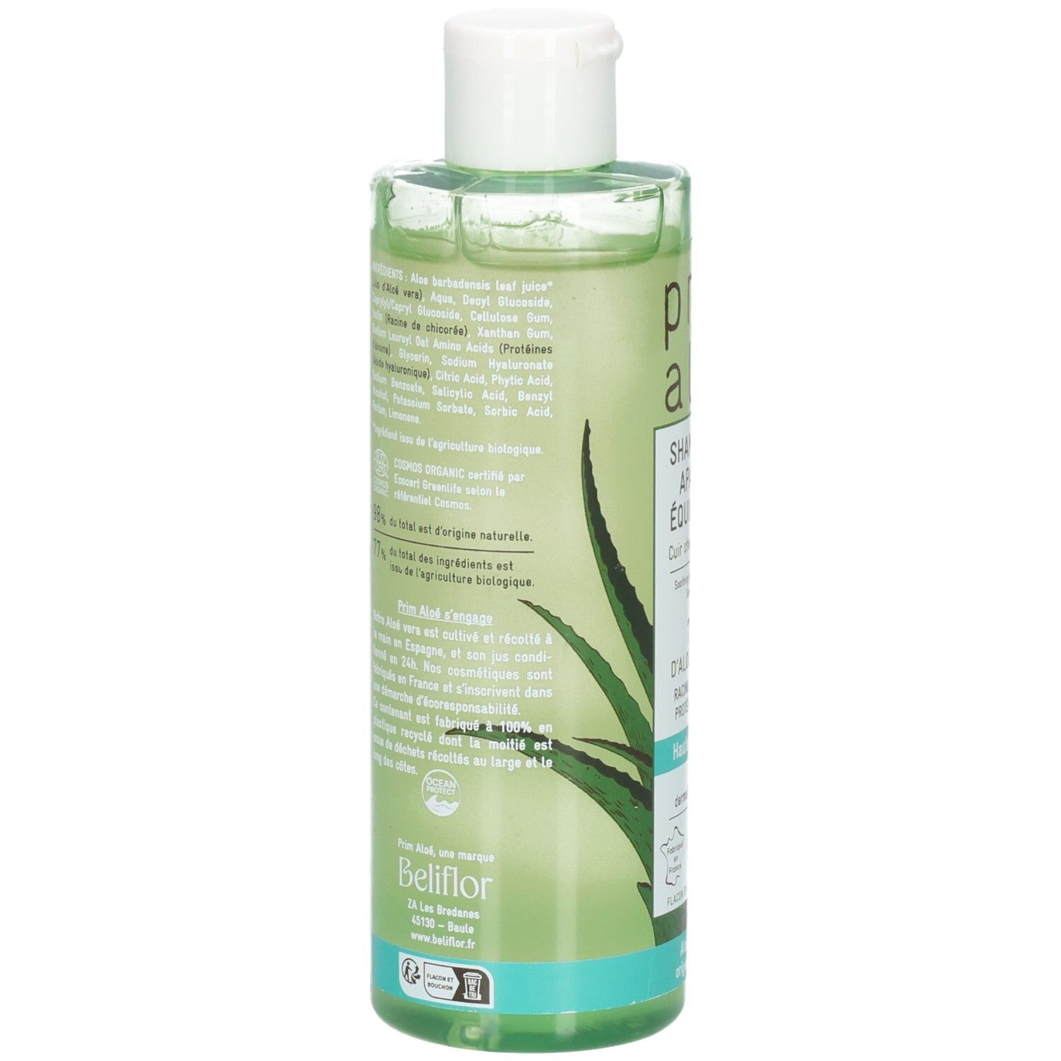 Dos Prim Aloe Shampoo : ingrédients, label bio, testé dermatologiquement, 98% d'origine naturelle.