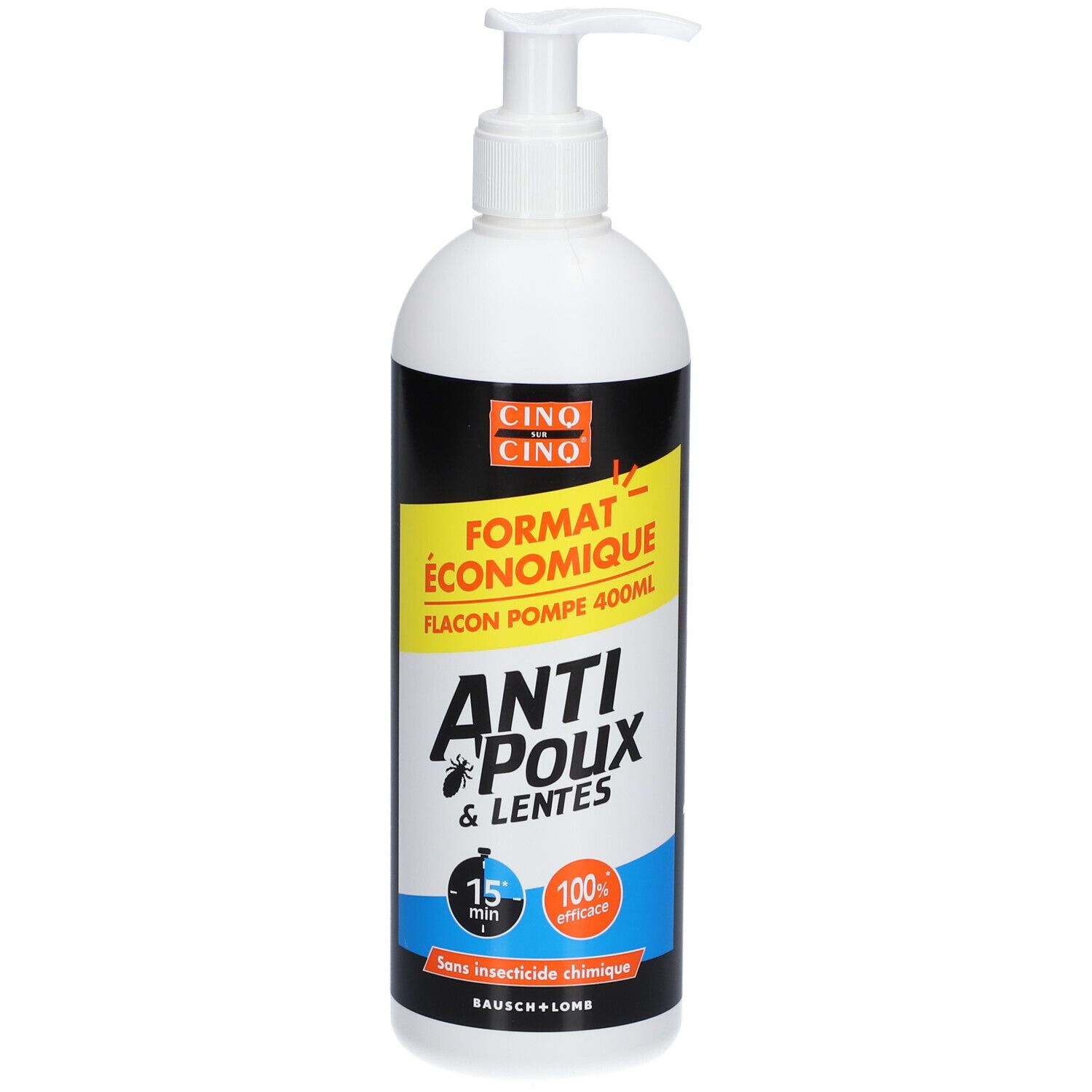 CINQ SUR CINQ Shampoing Gel Anti-Poux & Lentes  FORMAT ECO
