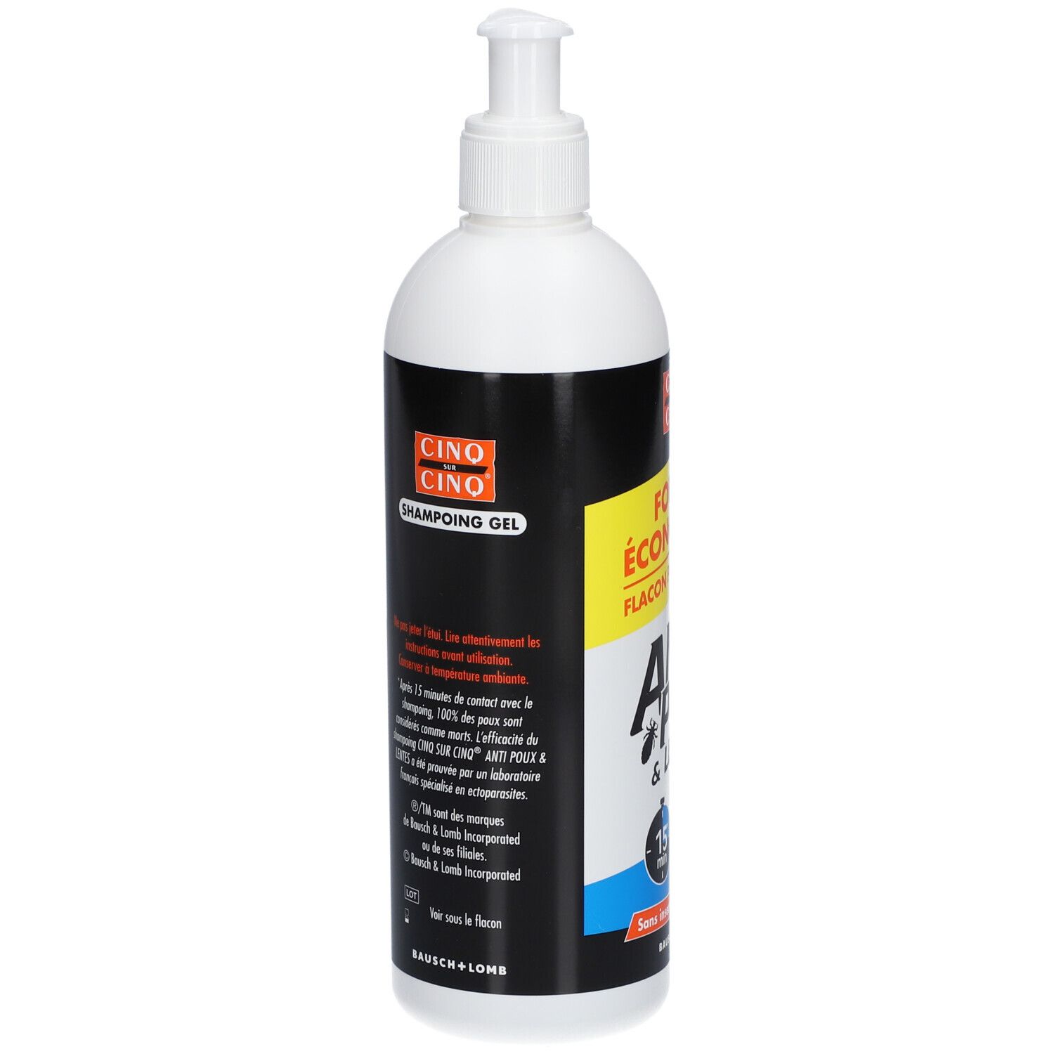 CINQ SUR CINQ Shampoing Gel Anti-Poux & Lentes  FORMAT ECO