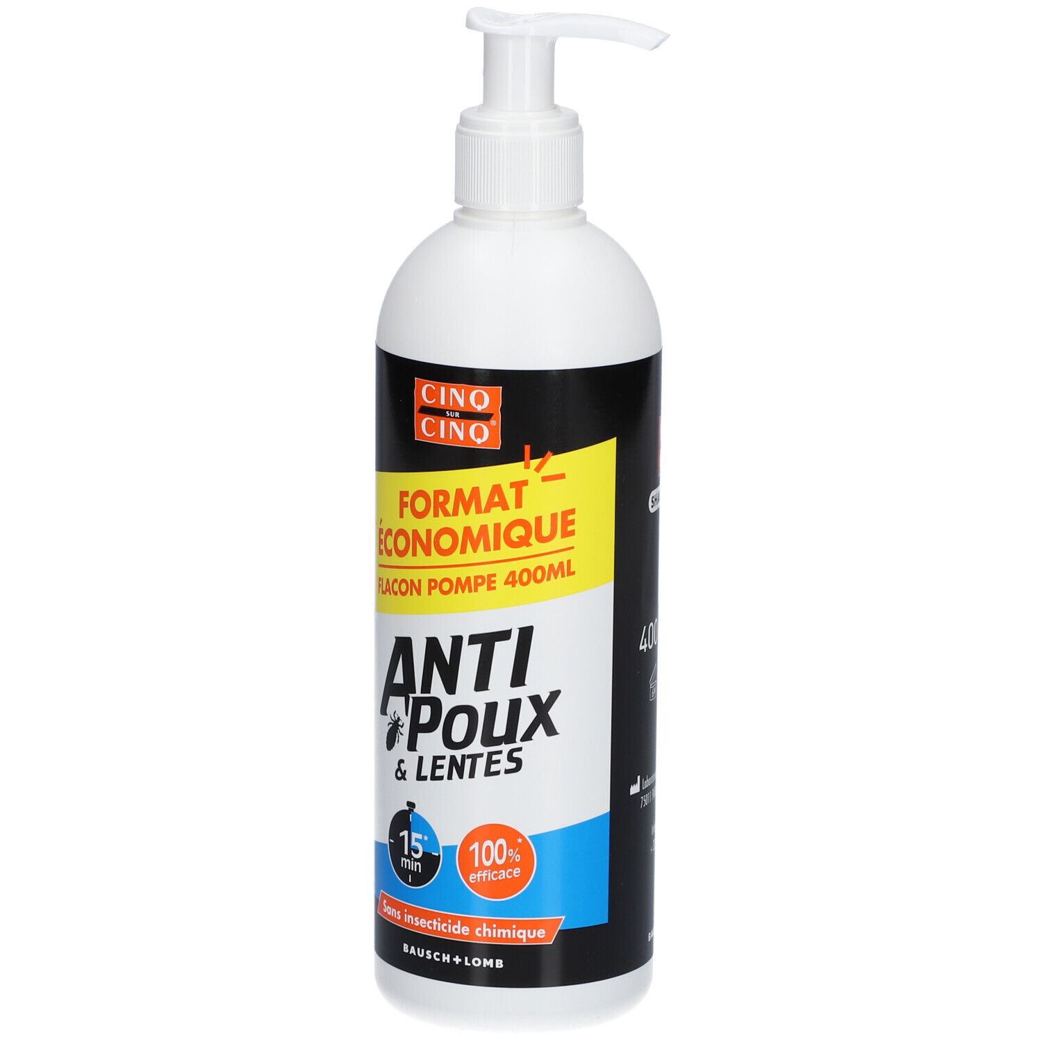 CINQ SUR CINQ Shampoing Gel Anti-Poux & Lentes  FORMAT ECO