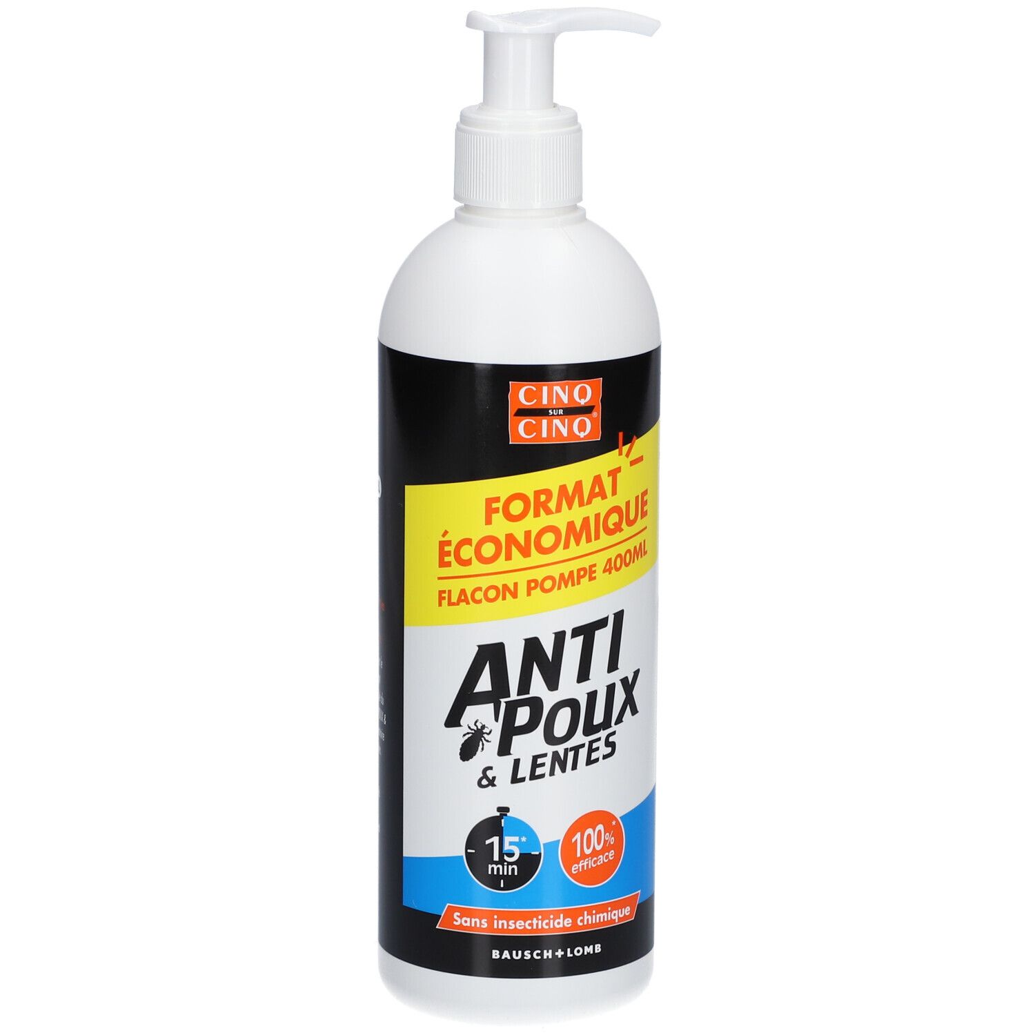 CINQ SUR CINQ Shampoing Gel Anti-Poux & Lentes  FORMAT ECO