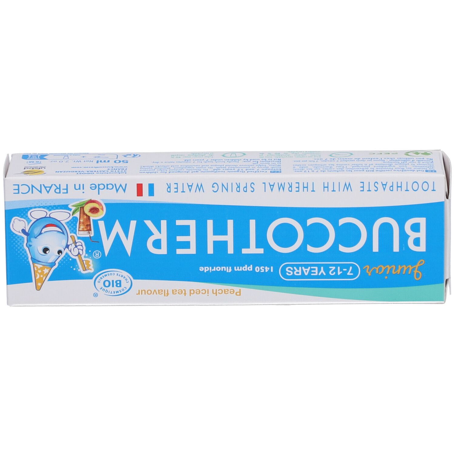 Buccotherm Dentifrice à l'Eau Thermale Ice Tea Pêche Junior 7-12 Ans