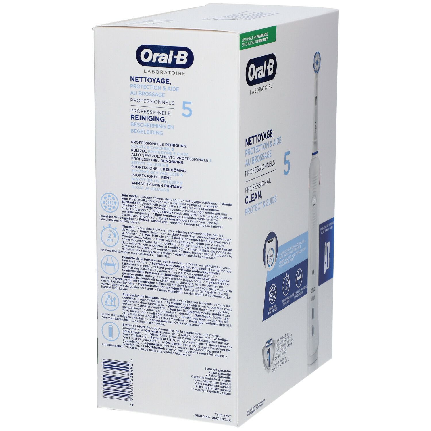 Oral-B Laboratoire Nettoyage, Protection & Aide au Brossage Professionnels 5 Brosse à dents électrique