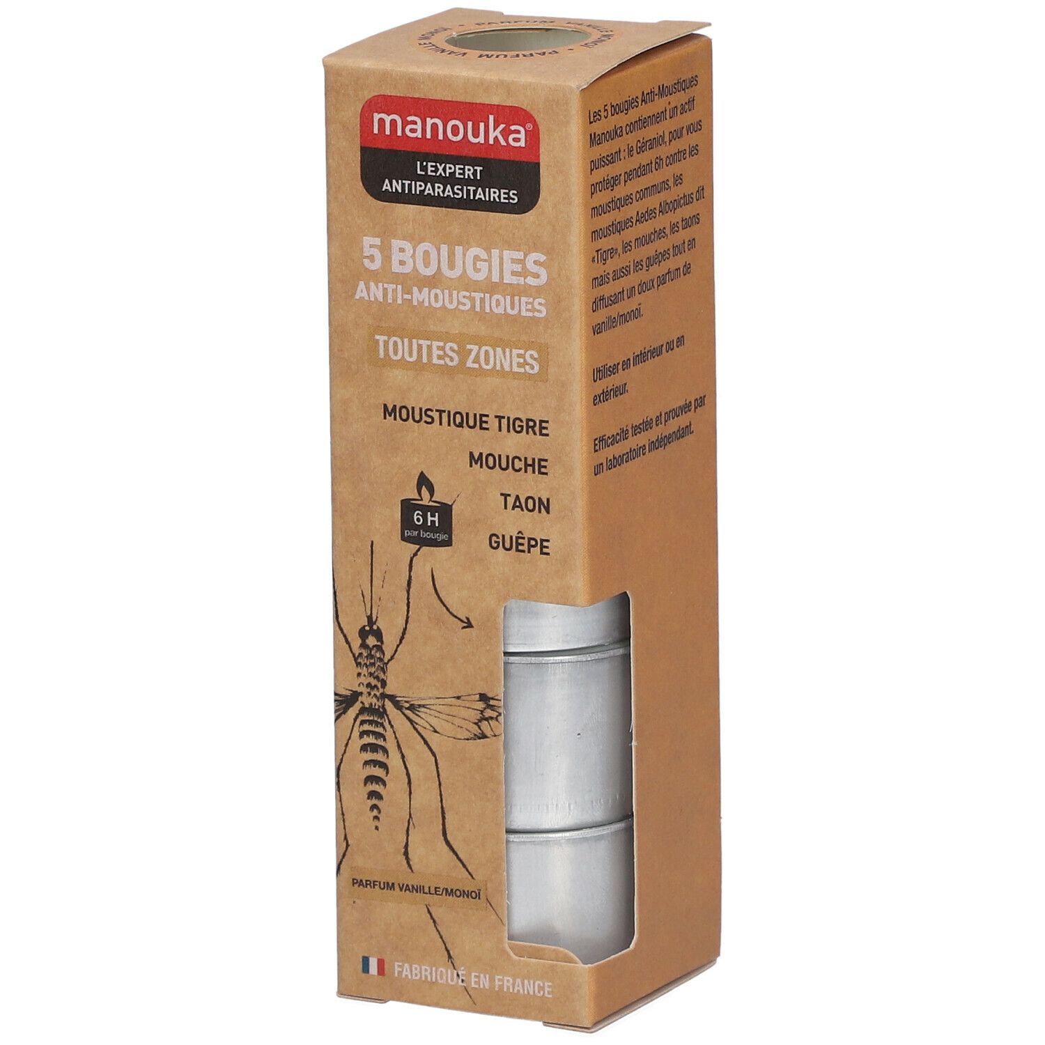 manouka® Bougie anti-moustiques