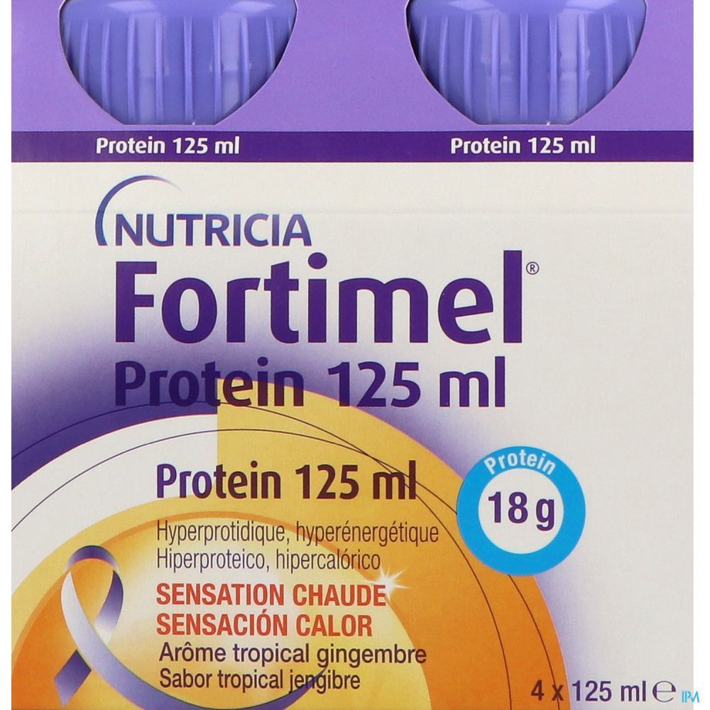 Fortimel Protein Sensation, DADFMS, arôme tropical - gingembre, 125 ml x 4