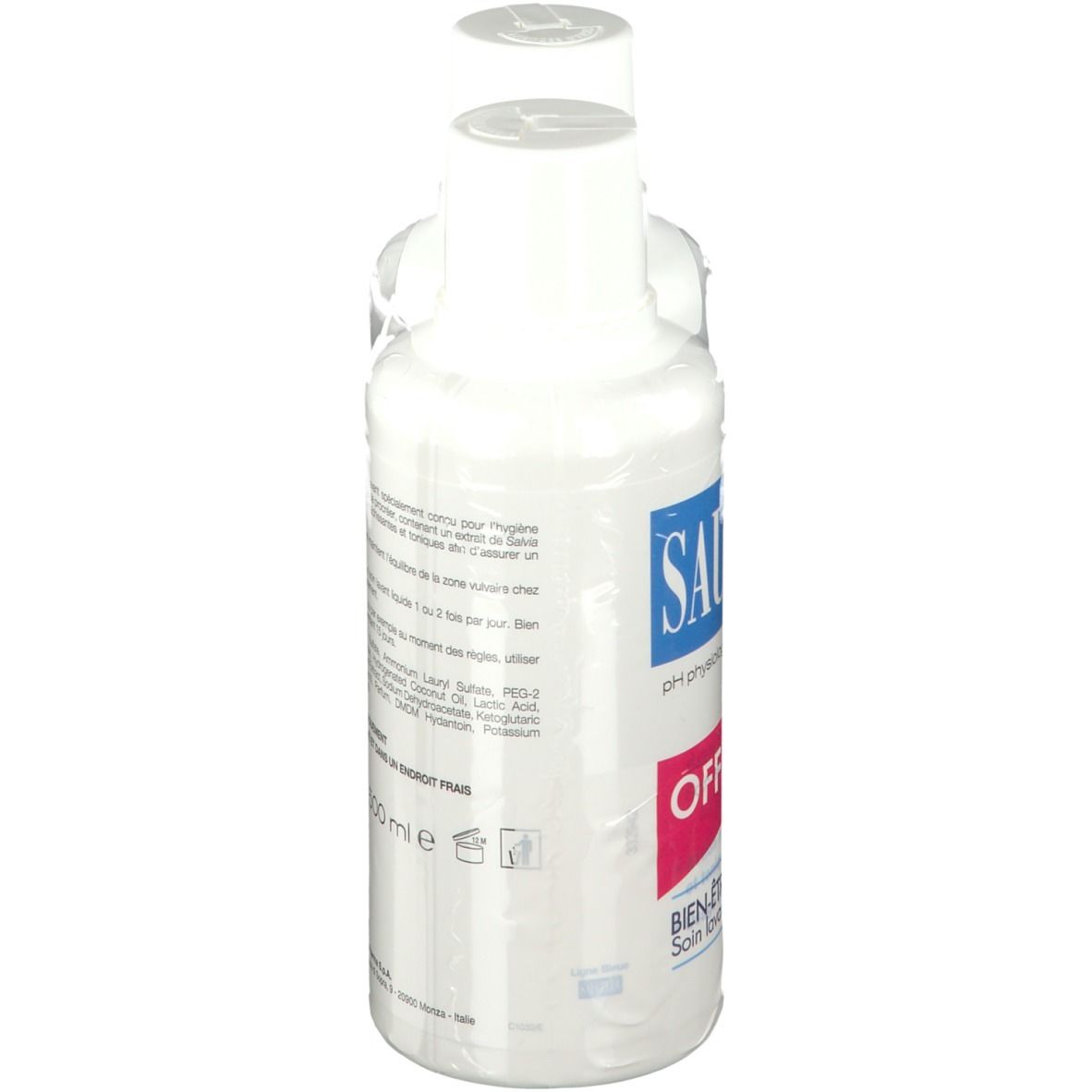 Saugella - Dermoliquide - Soin lavant pour l’hygiène intime quotidienne des femmes adultes - à base d’extrait de Sauge - Assure le bien-être intime quotidien - Flacons Lot 2x500 ml