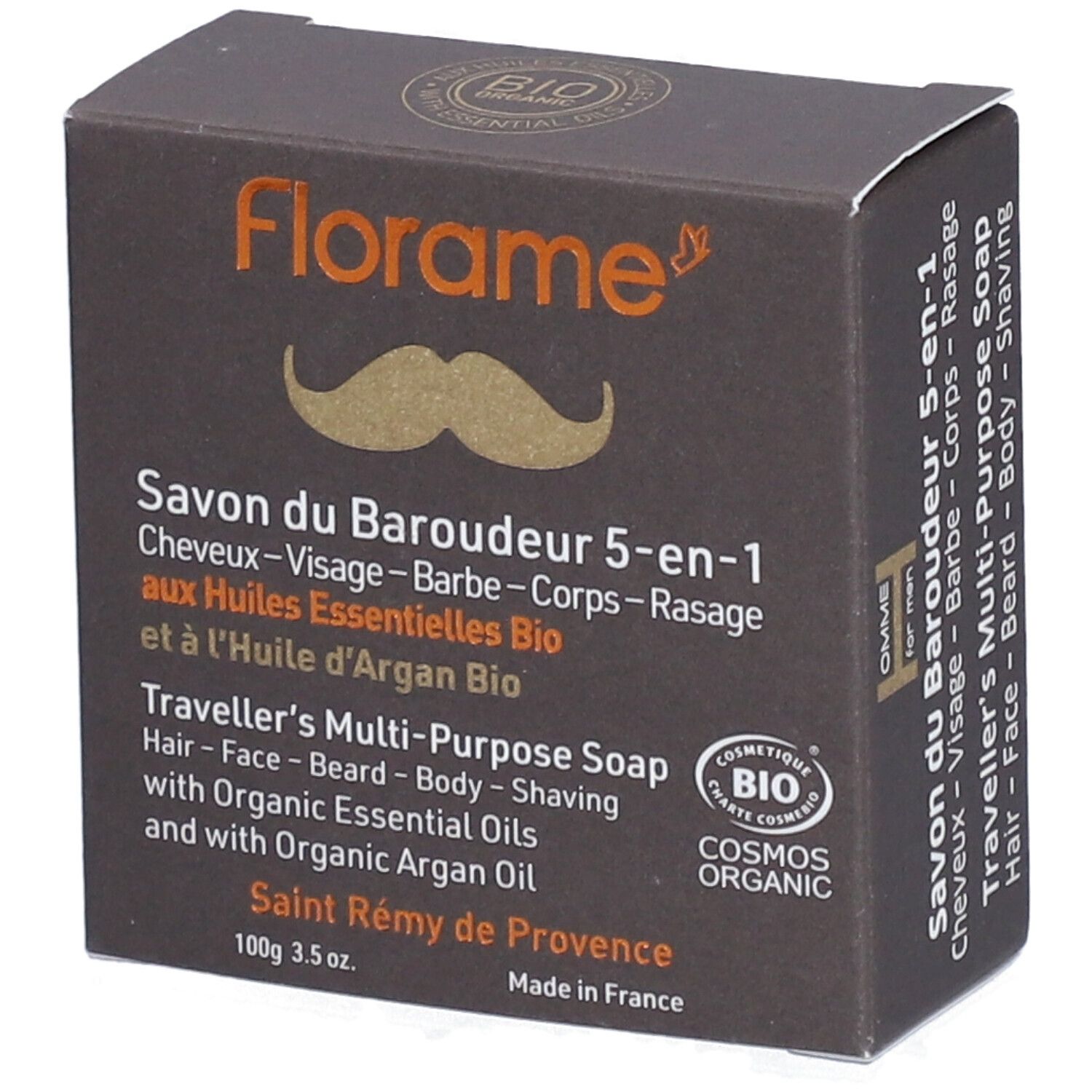 Florame Savon du baroudeur 5 en 1 homme BIO cèdre & argan