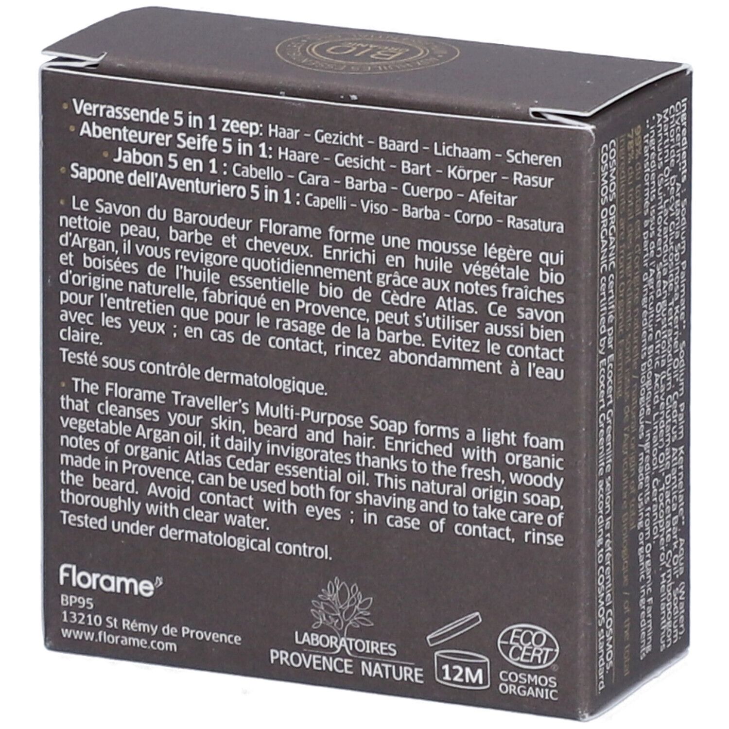 Florame Savon du baroudeur 5 en 1 homme BIO cèdre & argan