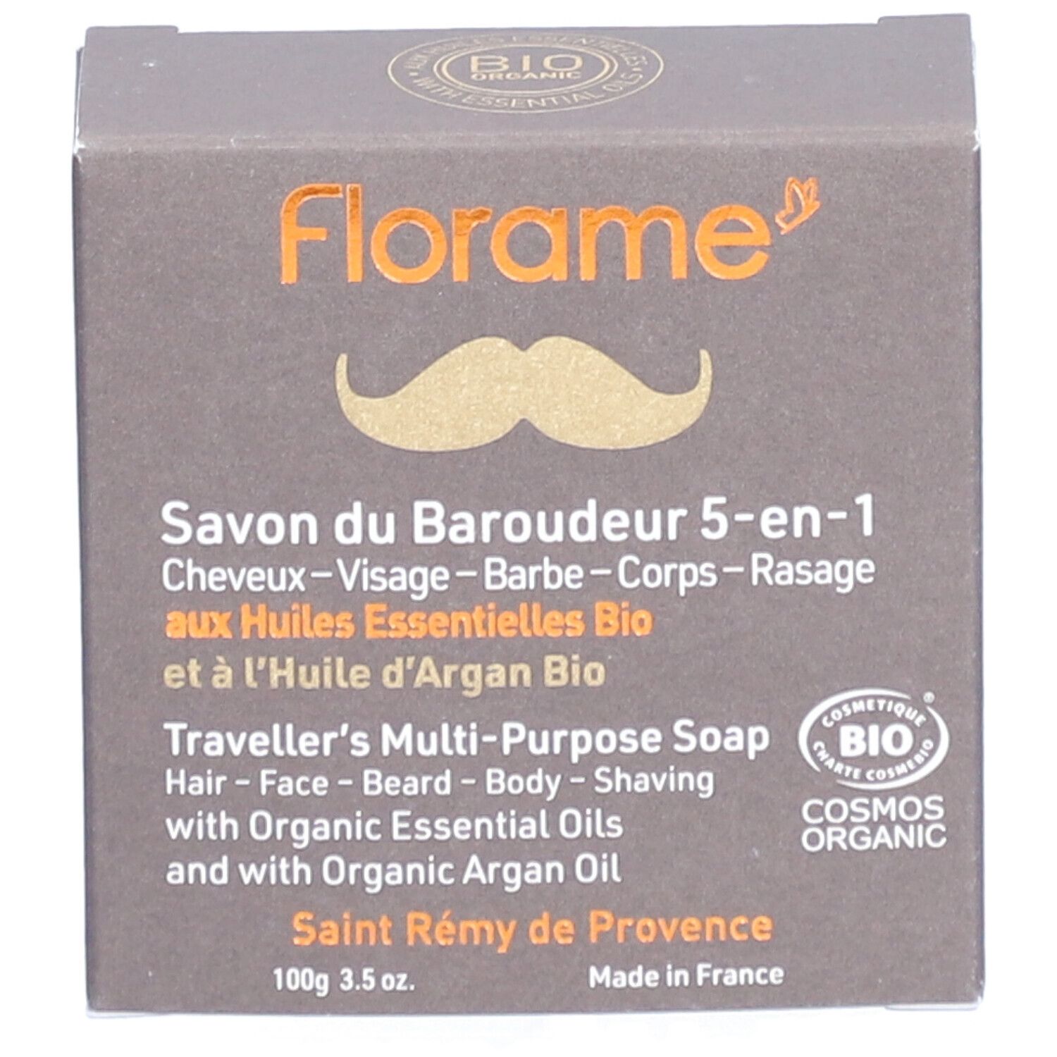 Florame Savon du baroudeur 5 en 1 homme BIO cèdre & argan