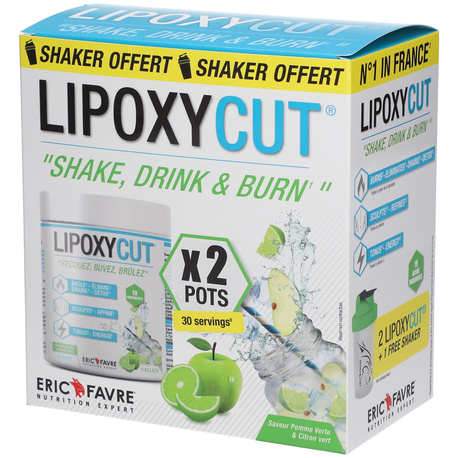ERIC FAVRE Lipoxycut Vegan - Brûleur De Graisses Saveur Pomme Verte Citron