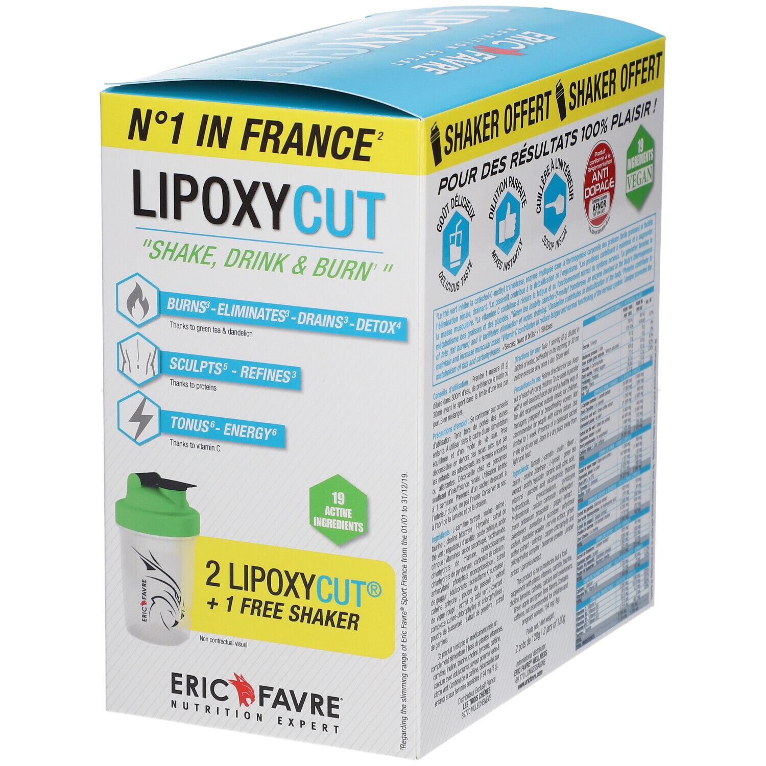 ERIC FAVRE Lipoxycut Vegan - Brûleur De Graisses Saveur Pomme Verte Citron