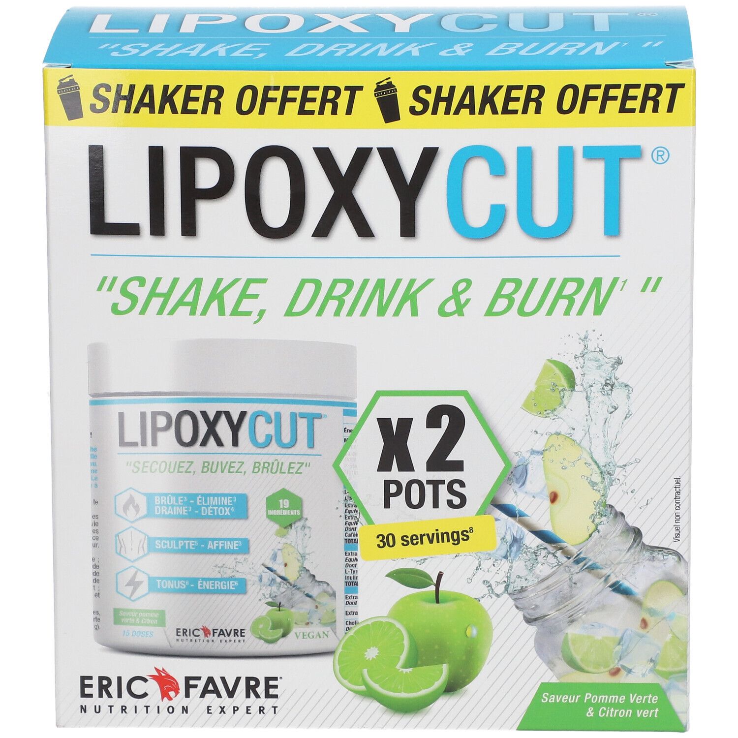 ERIC FAVRE Lipoxycut Vegan - Brûleur De Graisses Saveur Pomme Verte Citron