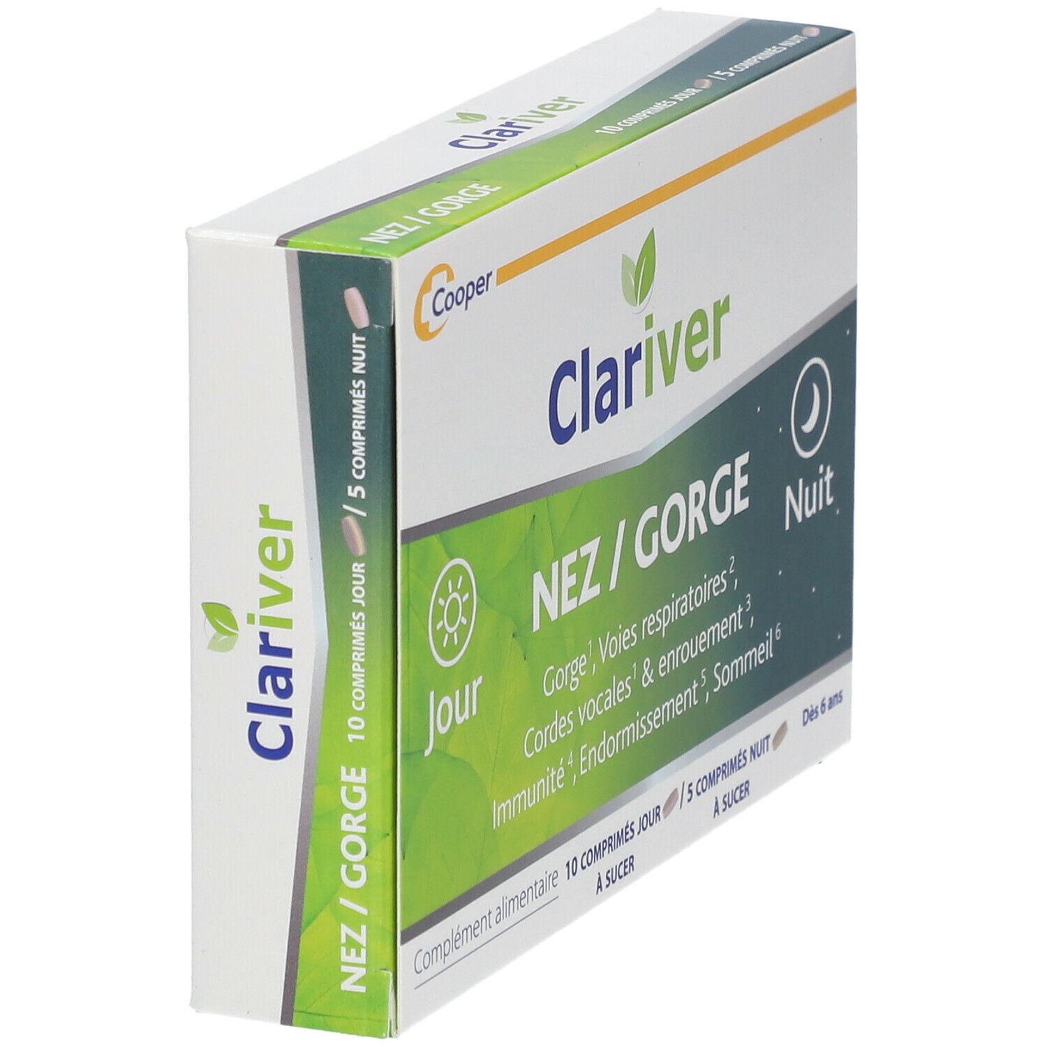 CLARIVER - Nez & Gorge - Gorge, Voies respiratoires, Cordes vocales & enrouement, Immunité, Endormissement, Sommeil - Comprimés Jour & Comprimés Nuit - 10 + 15 comprimés à sucer