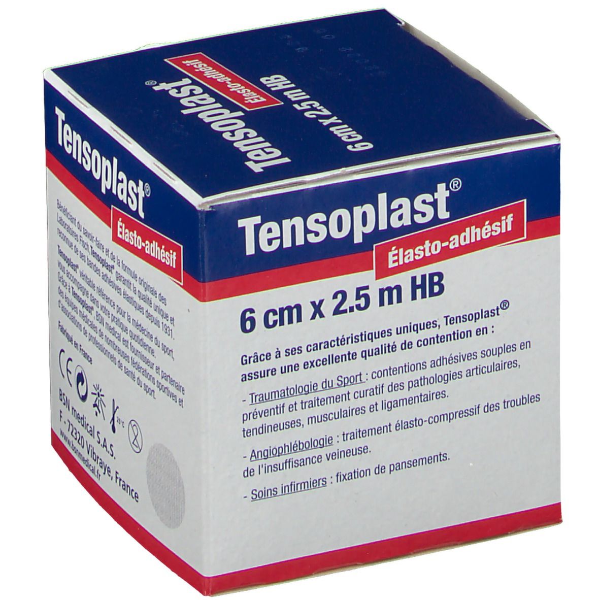 BSN Tensoplast® HB Bande adhésive élastique 6 cm x 2,5 m