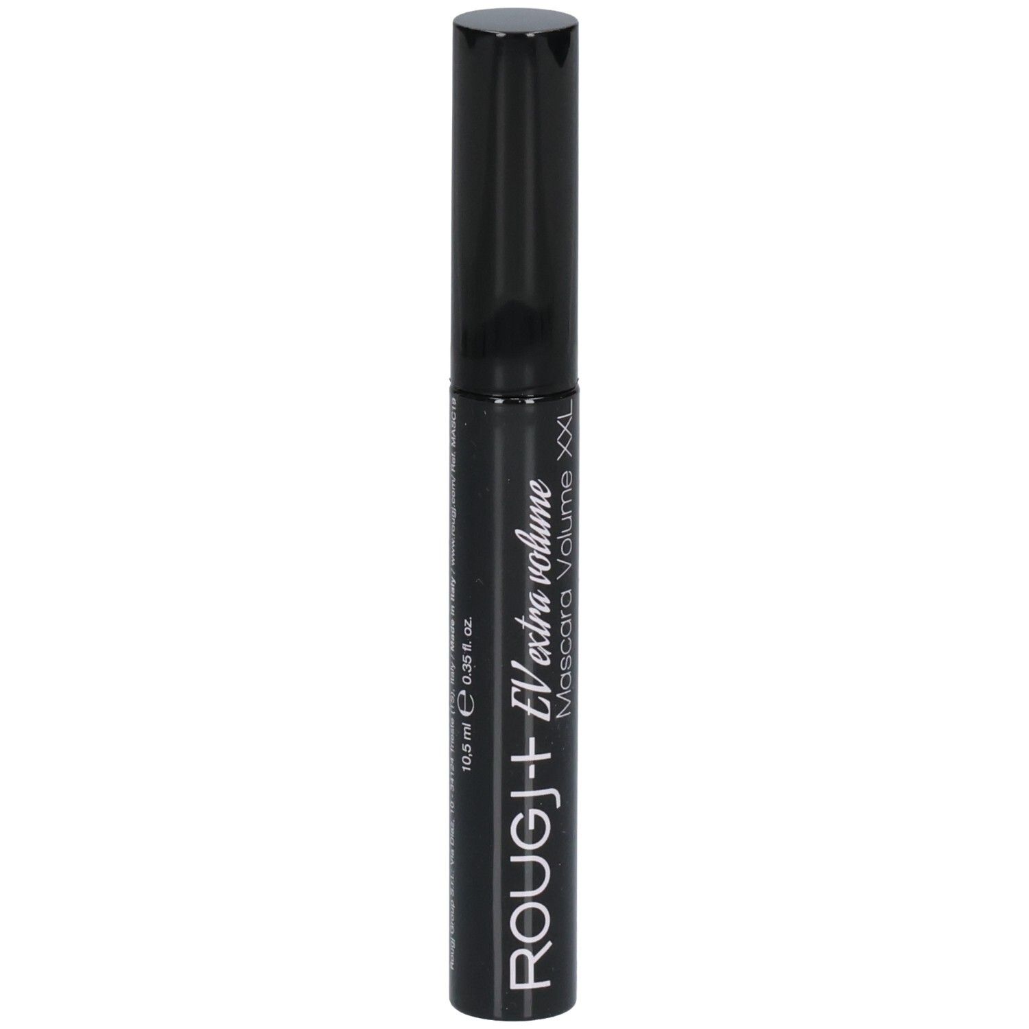 ROUGJ+ Mascara Extra Volume XXL, applicateur de mascara noir.