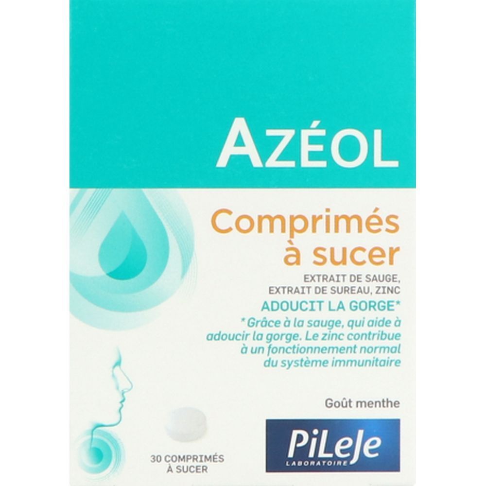 Azéol Comprimé à Sucer, Comprimé à sucer, complément alimentaire adoucissant pour la gorge