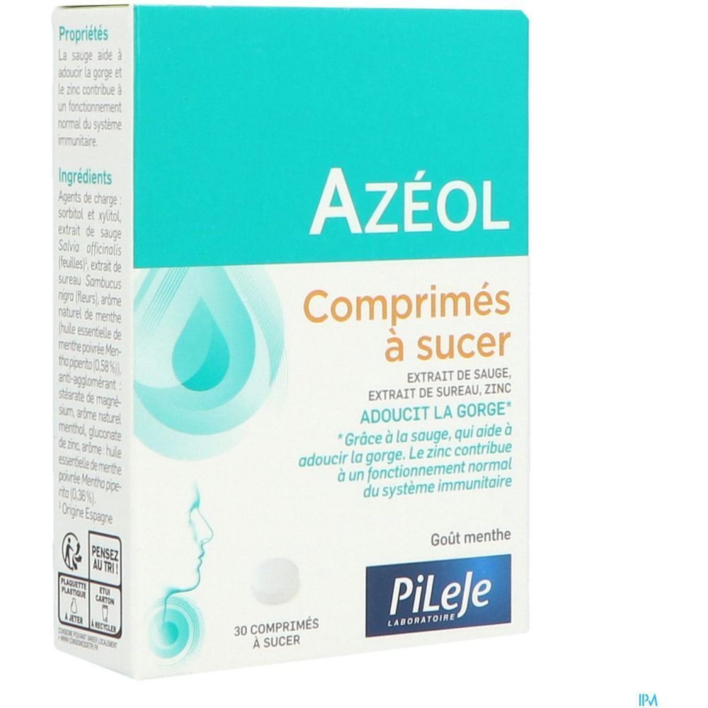 Azéol Comprimé à Sucer, Comprimé à sucer, complément alimentaire adoucissant pour la gorge