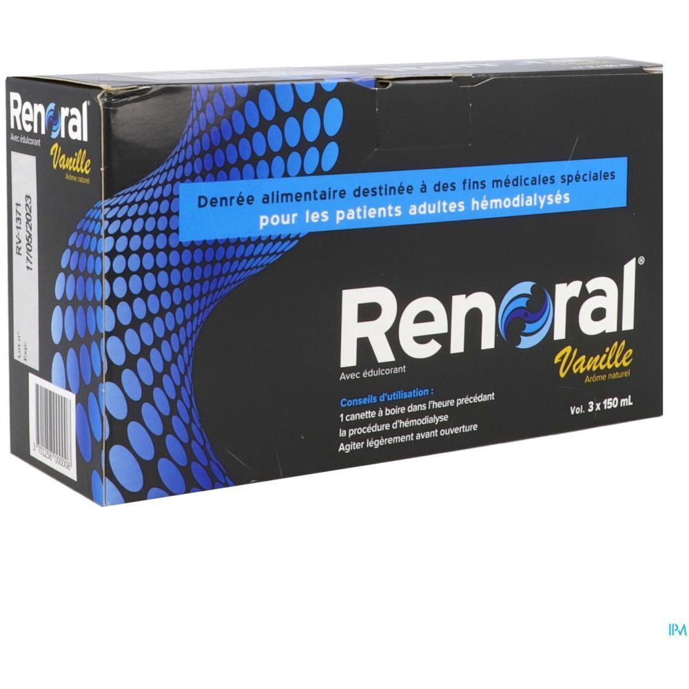 Renoral, Denrée alimentaire destinée à des fins médicales spéciales, arôme vanille, 150 ml