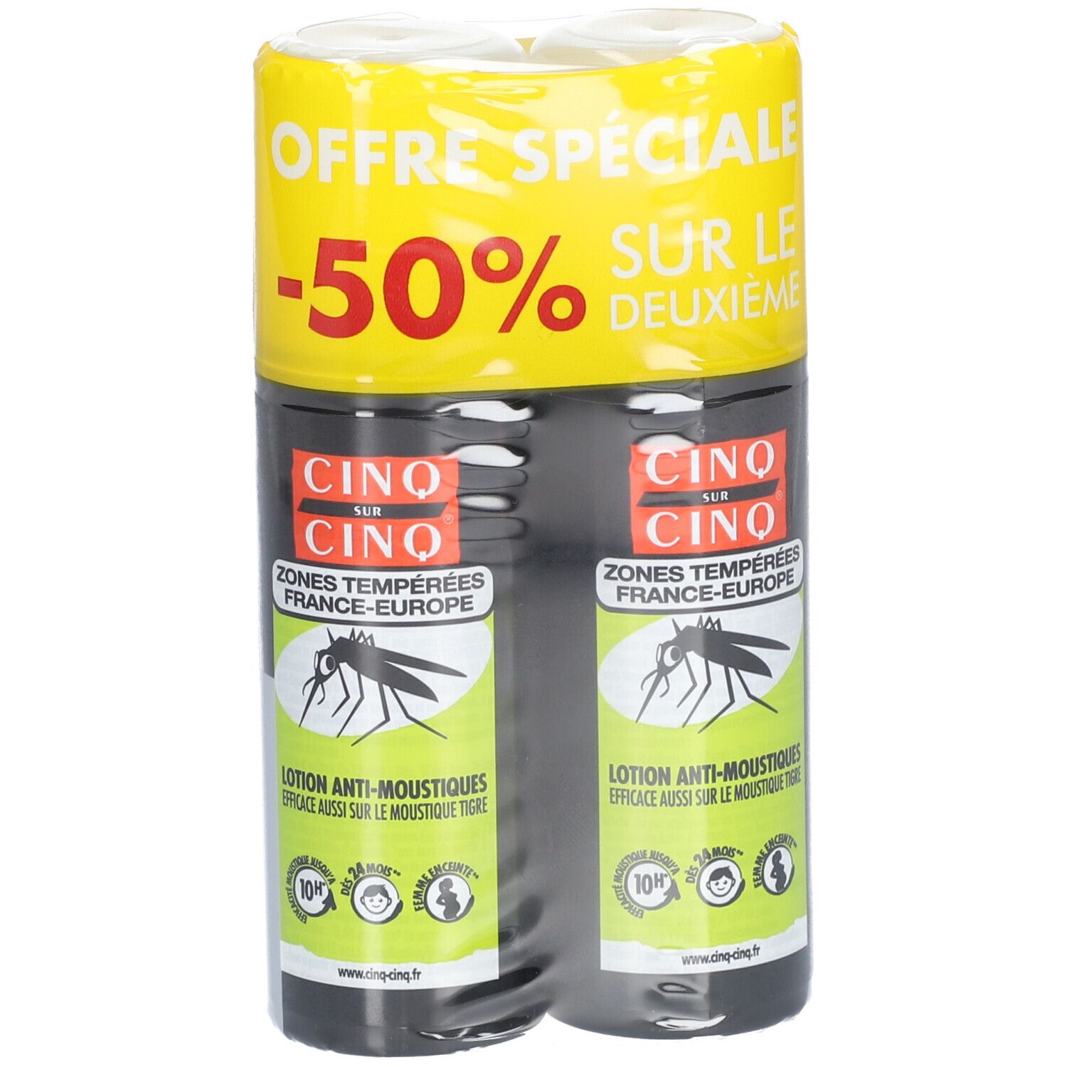 Lot de 2 Spray Zones Temperées Anti-Moustiques 100 ml Cinq sur Cinq