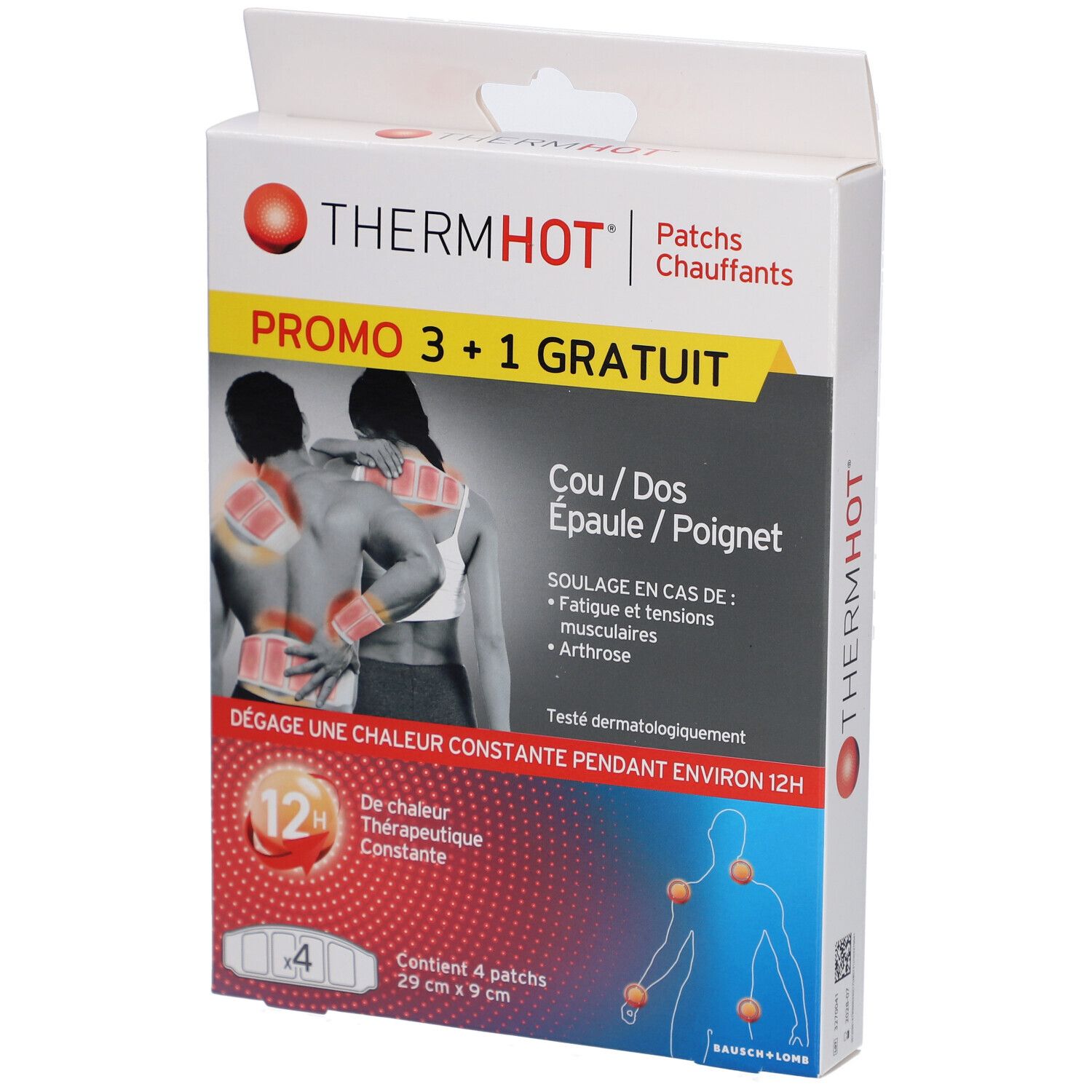 ThermHot Promo 4 Cou/Dos/Epaule/Poignet Patchs Chauffants