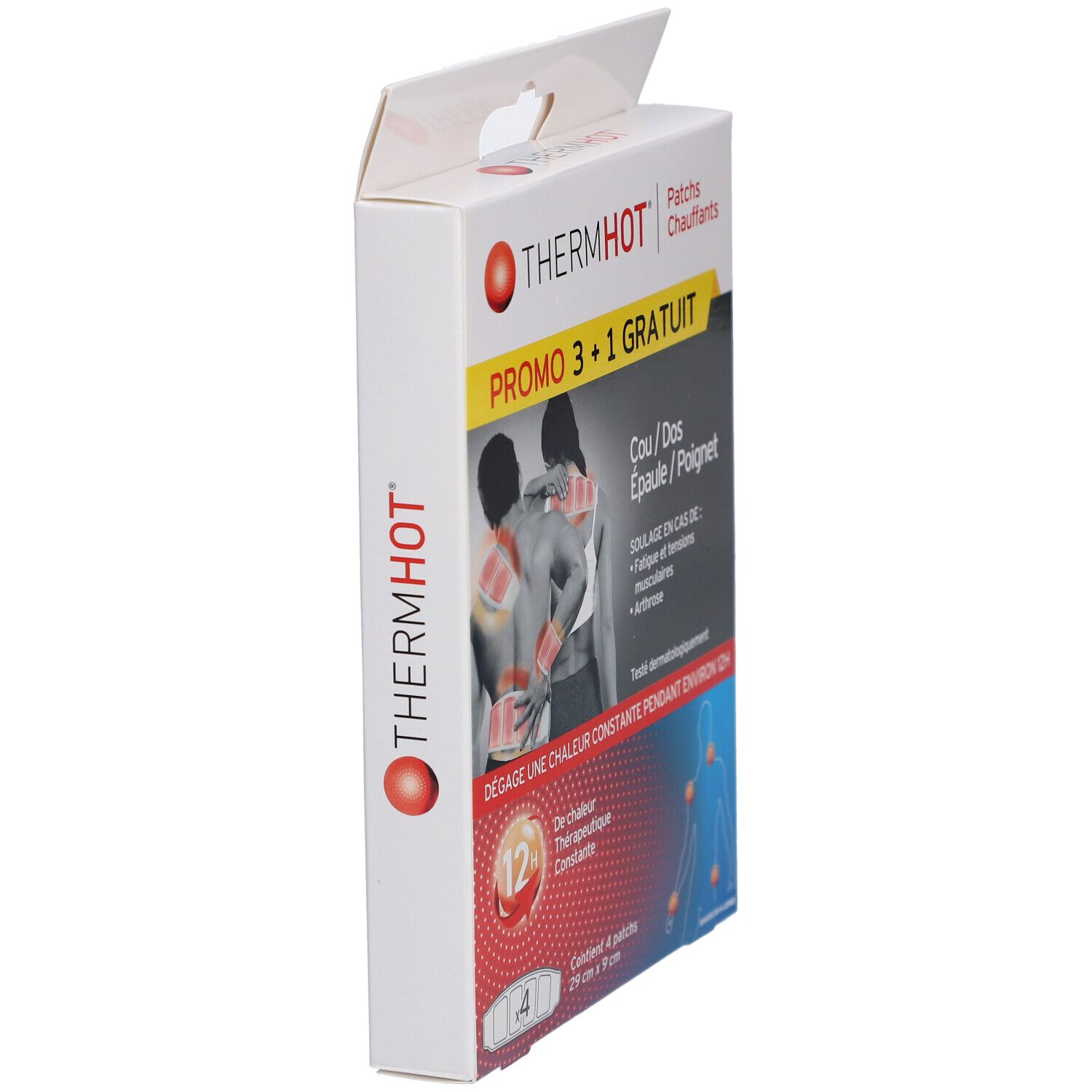 ThermHot Promo 4 Cou/Dos/Epaule/Poignet Patchs Chauffants