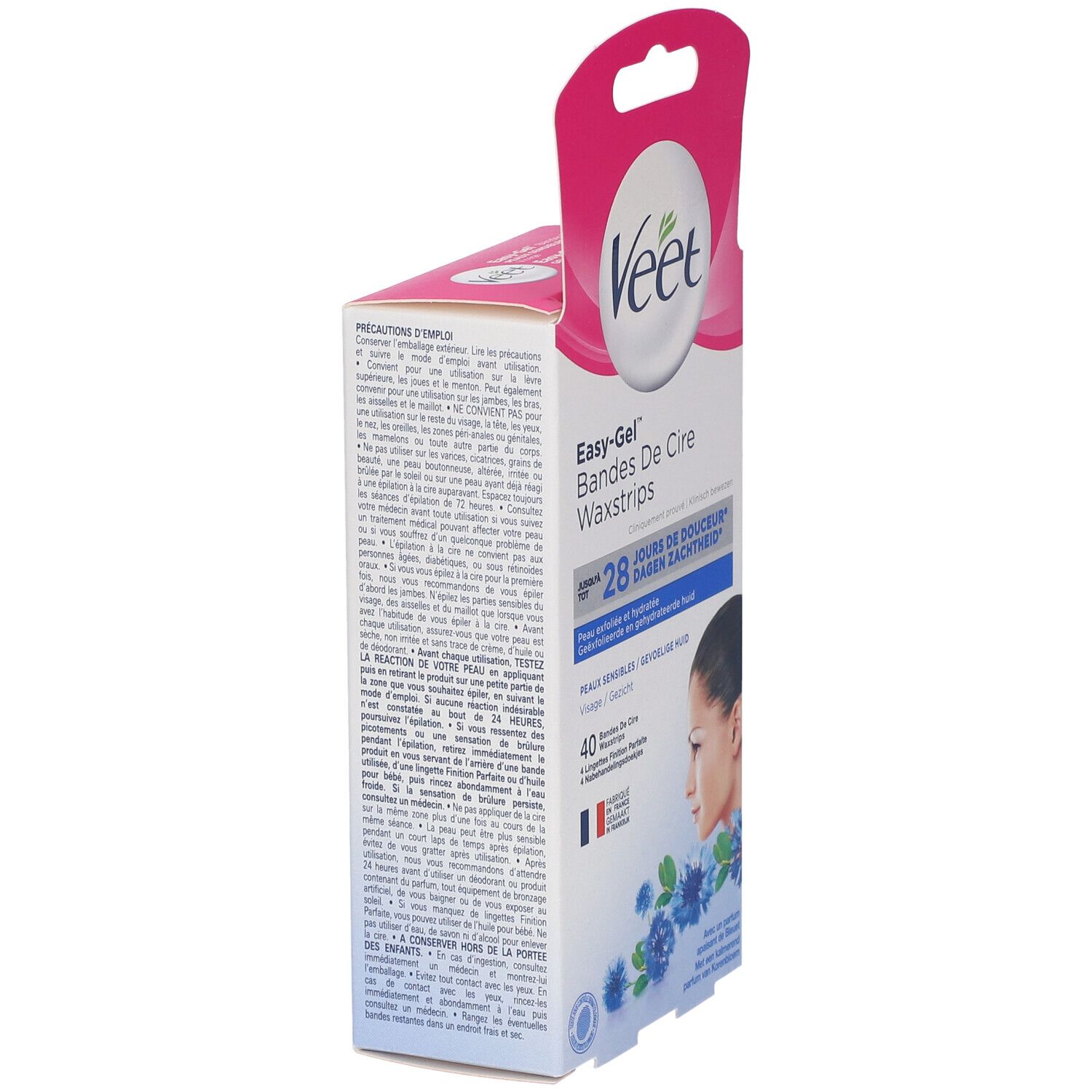Veet® Easy-Gel™ Bandes de Cire Visage Peau Sensible