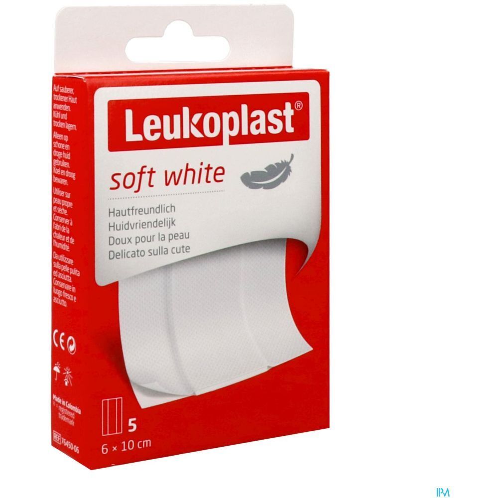 LEUKOPLAST SOFT WHITE - Pansement adhésif extensible, hypoallergénique, prédécoupé