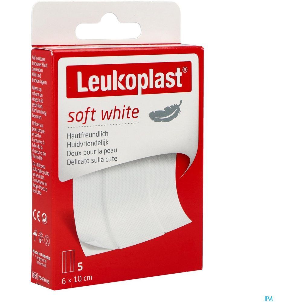LEUKOPLAST SOFT WHITE - Pansement adhésif extensible, hypoallergénique, prédécoupé