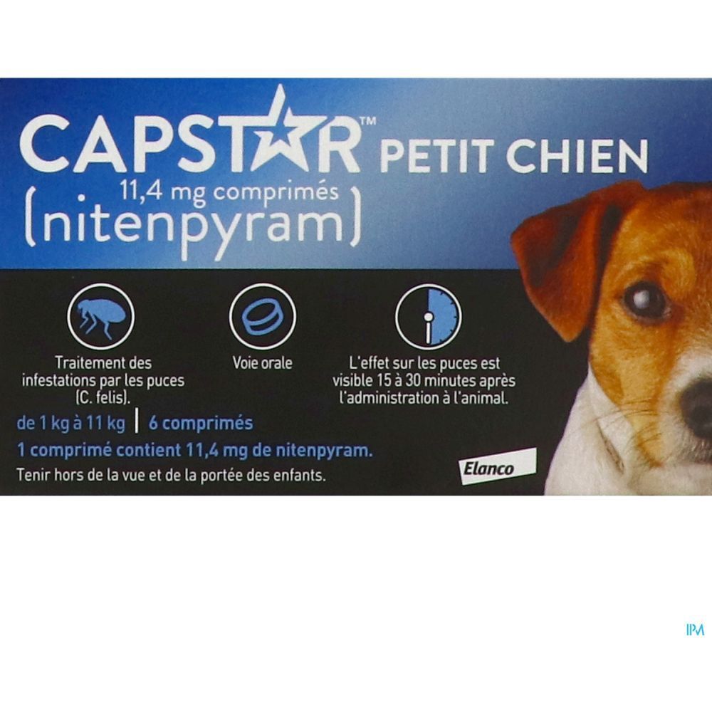 Capstar 11,4 mg Petit Chien, Comprimé antiparasitaire externe pour petit chien, bt 6