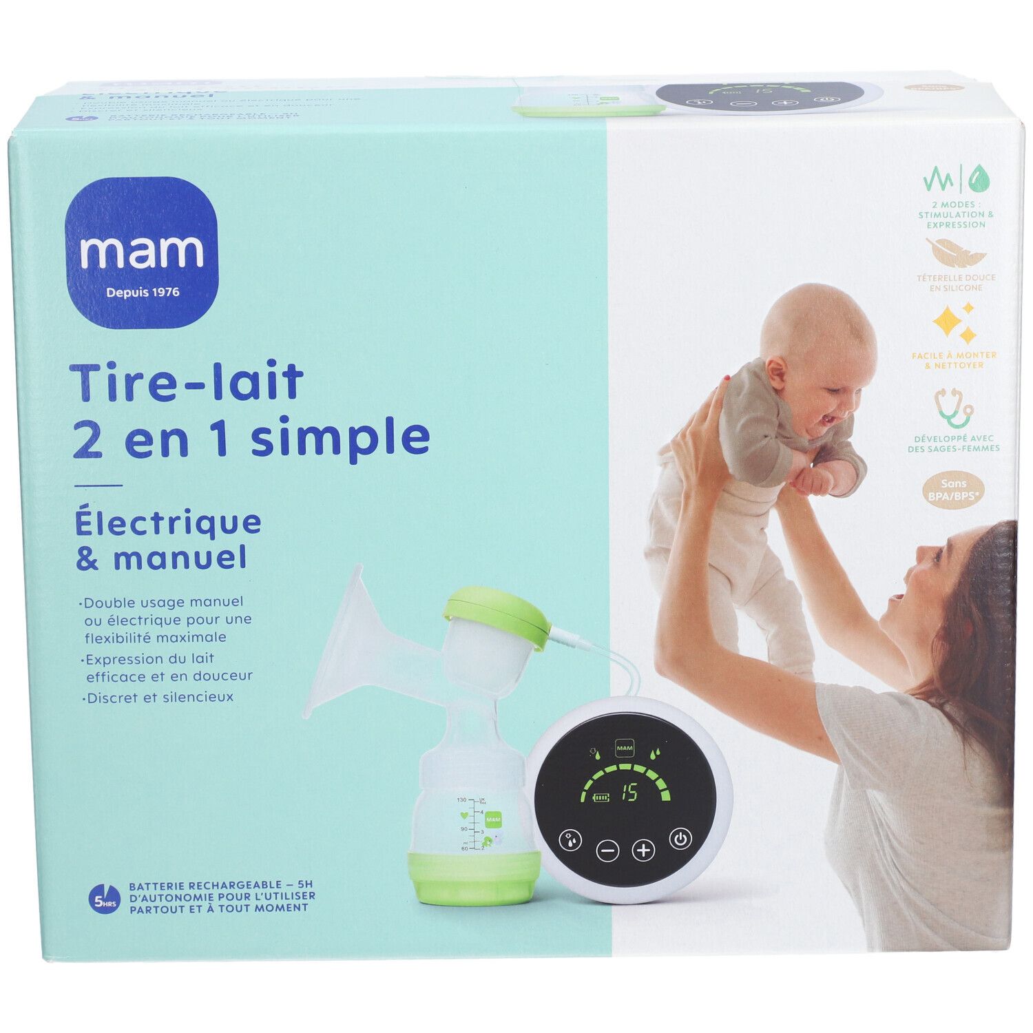Tire-lait Manuel Compact - Extracteur De Lait Maternel Confortable, Silencieux, Sans BPA, Design Ergonomique