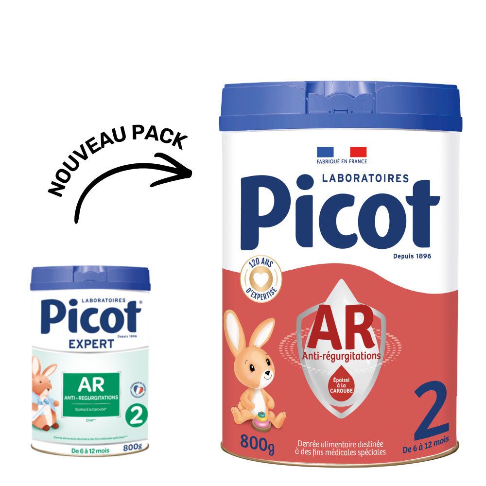 Emballage Picot Expert AR 2. Boîte et petit format. Inscription : AR, 2, 800g.