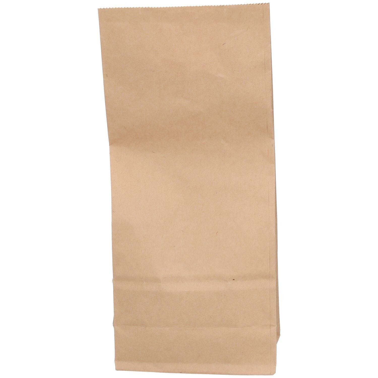Sachet en papier brun vide, vue de face.