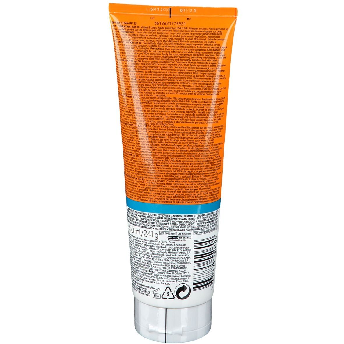 LA ROCHE POSAY Anthelios Crème Solaire Lait Hydratant Corps SPF30 Sans Parfum